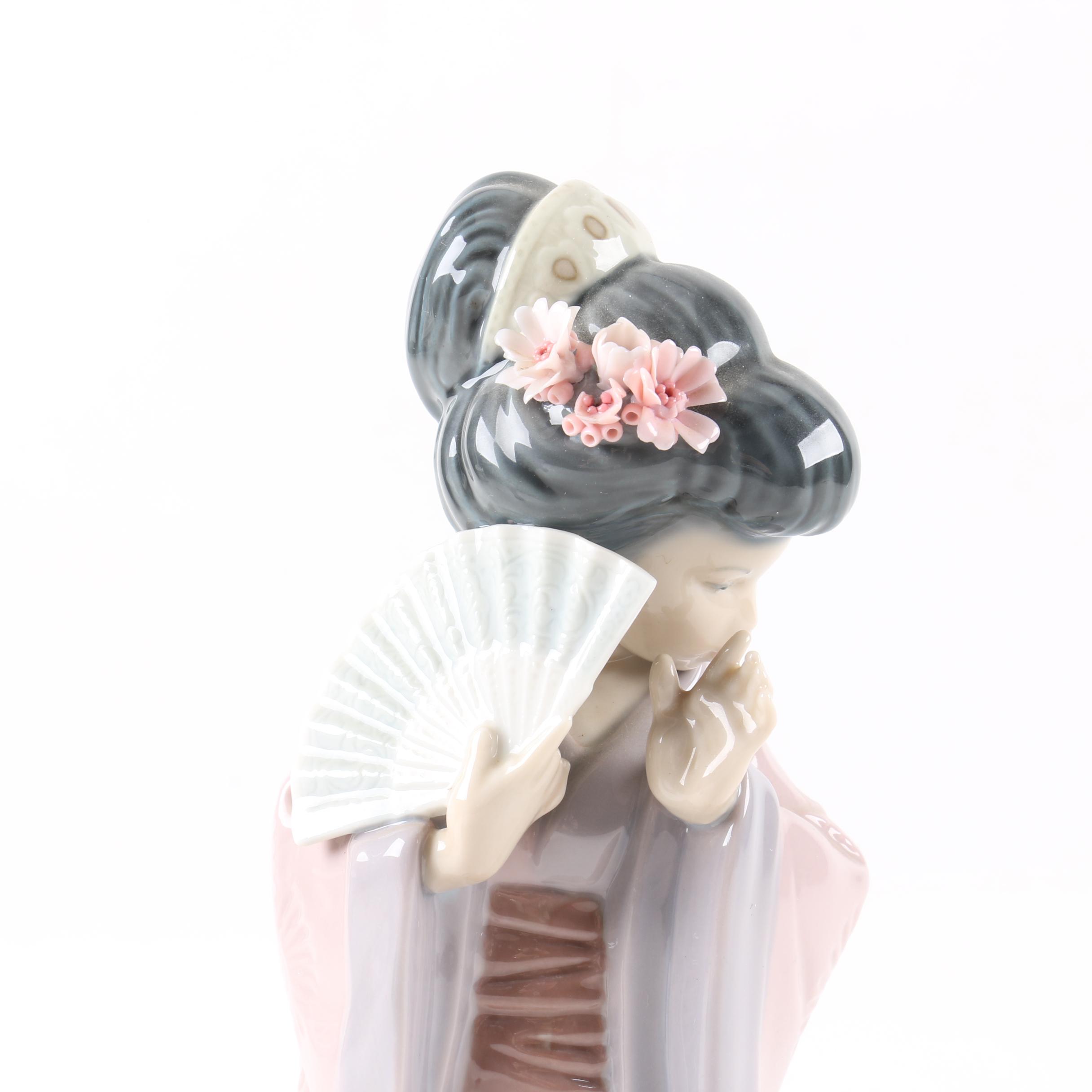 Lladró "Timid Geisha" and "Japanese with Fan"