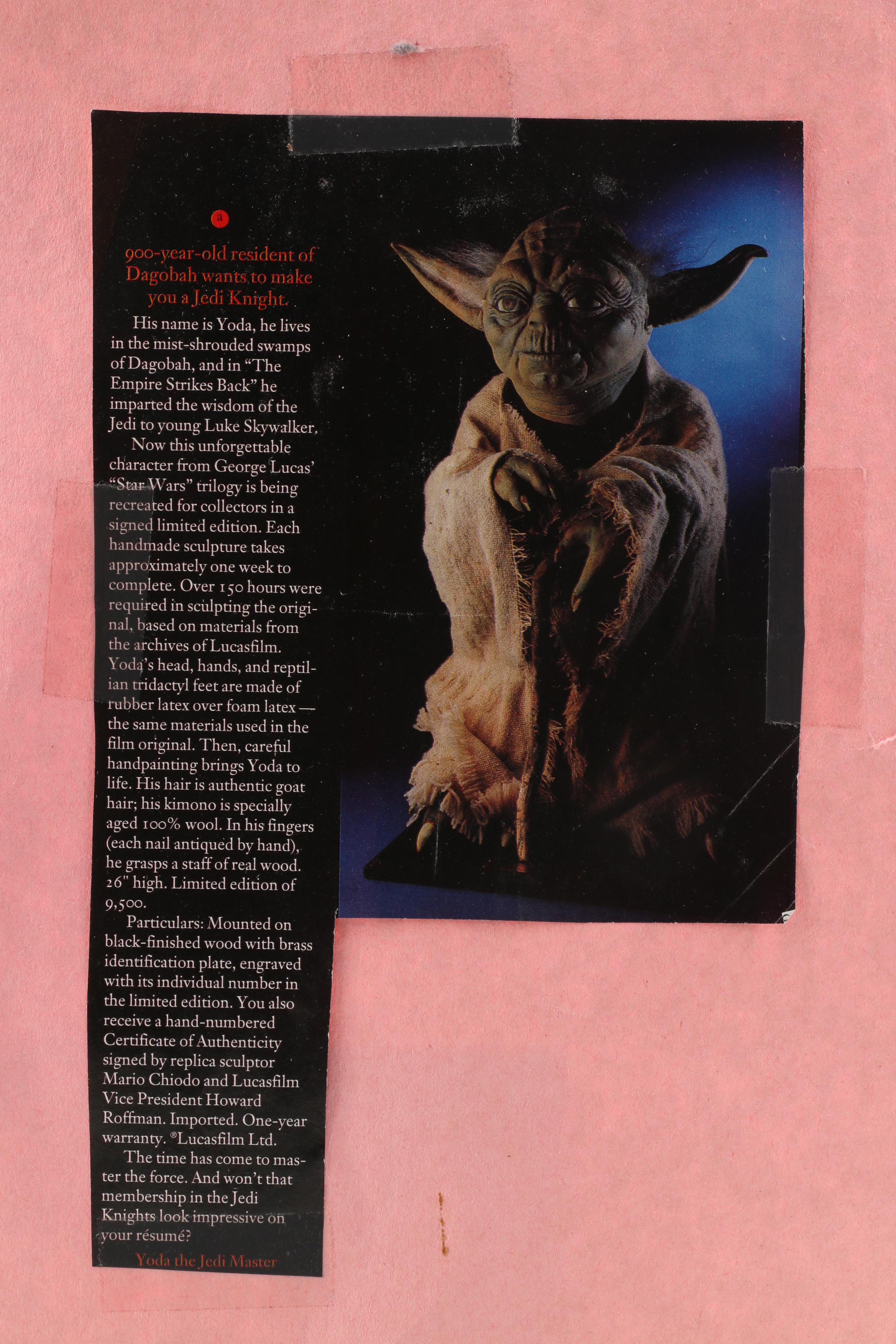 1994 Illusive Concepts "Yoda" Prop Sculpture by Mario Chiodo