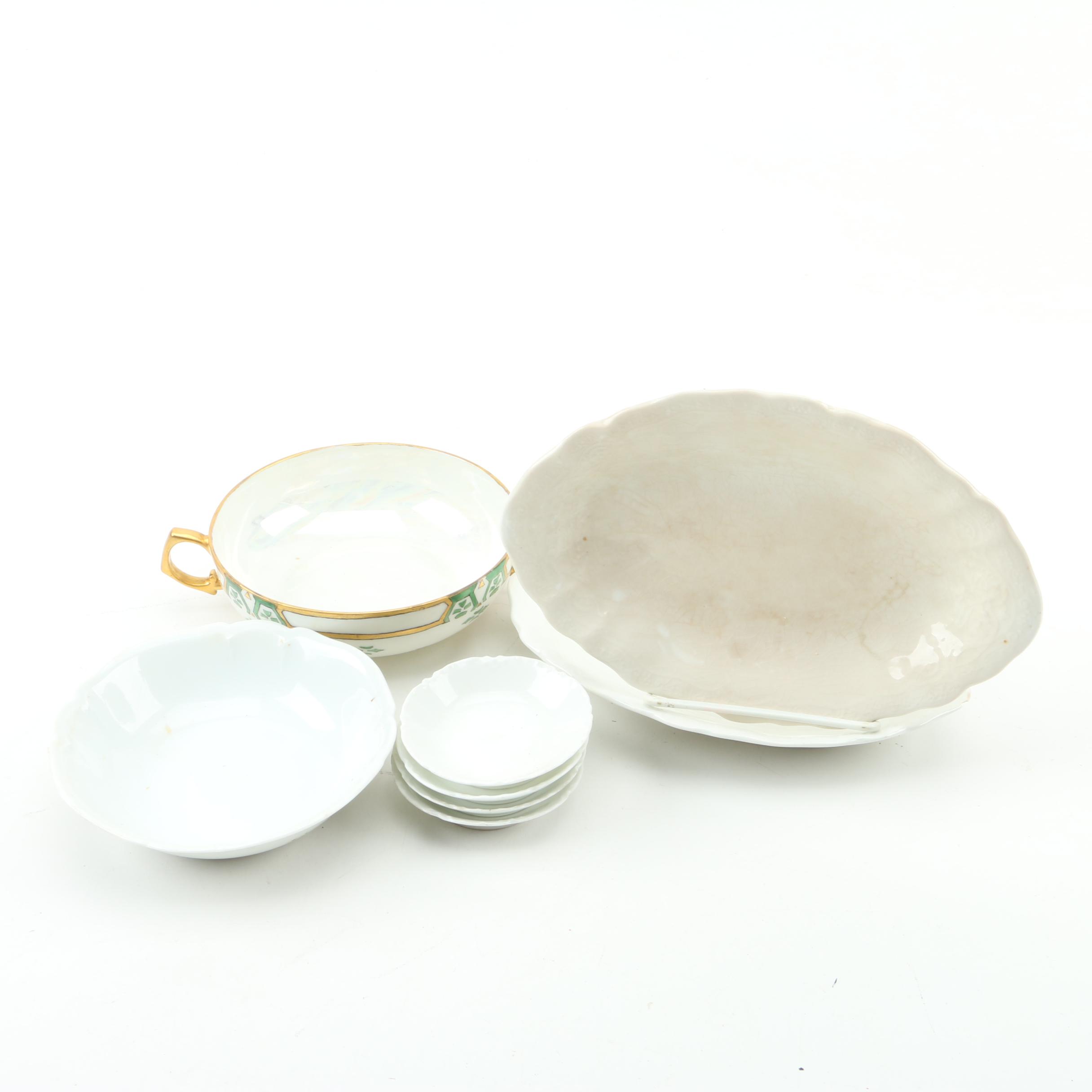 Assorted Vintage and Antique Serveware Including Limoges