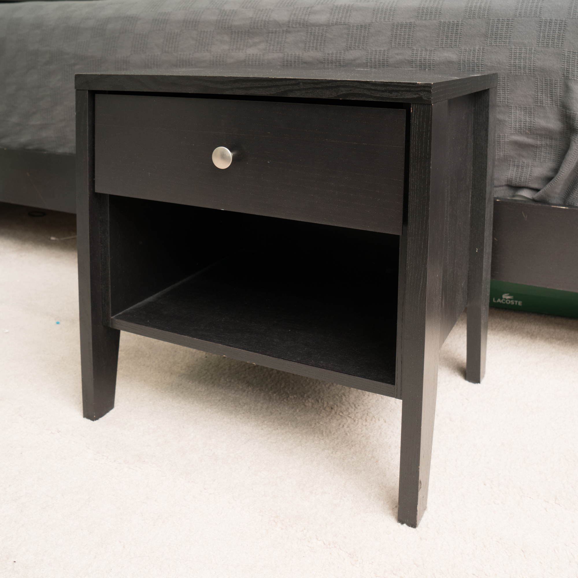 Pair of Black Painted Nightstands