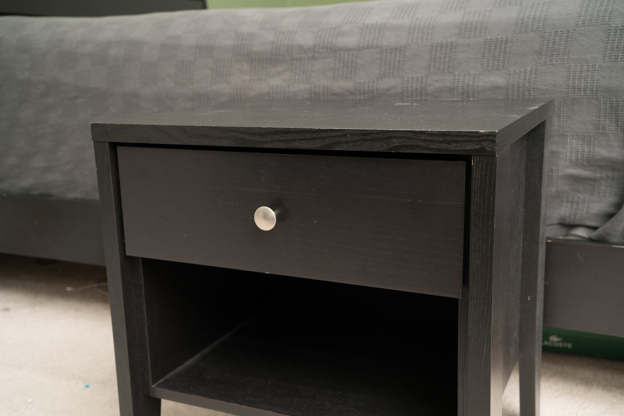 Pair of Black Painted Nightstands