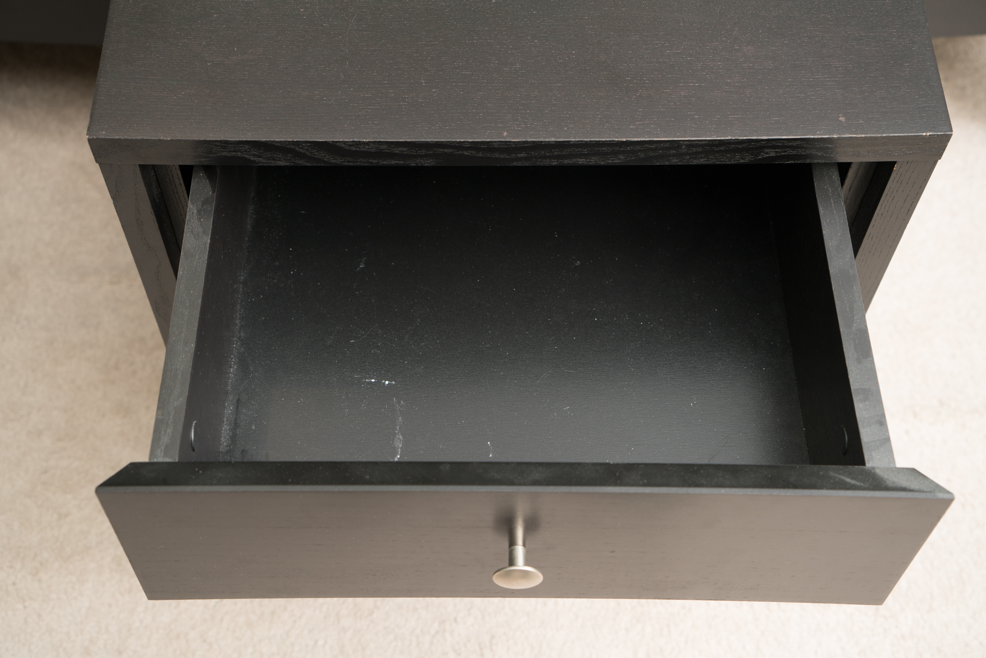 Pair of Black Painted Nightstands