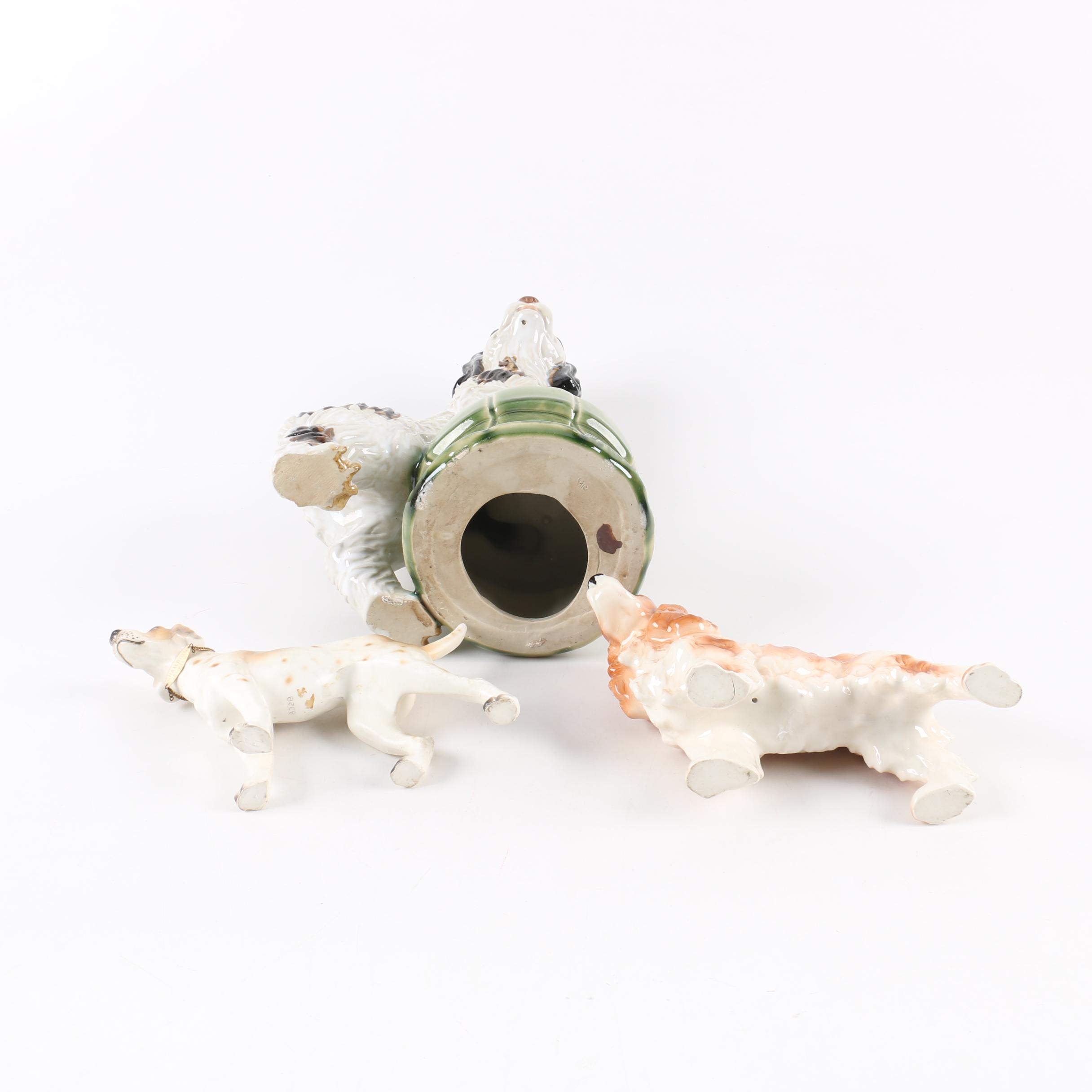 Collection of Three Ceramic Dog Figurines