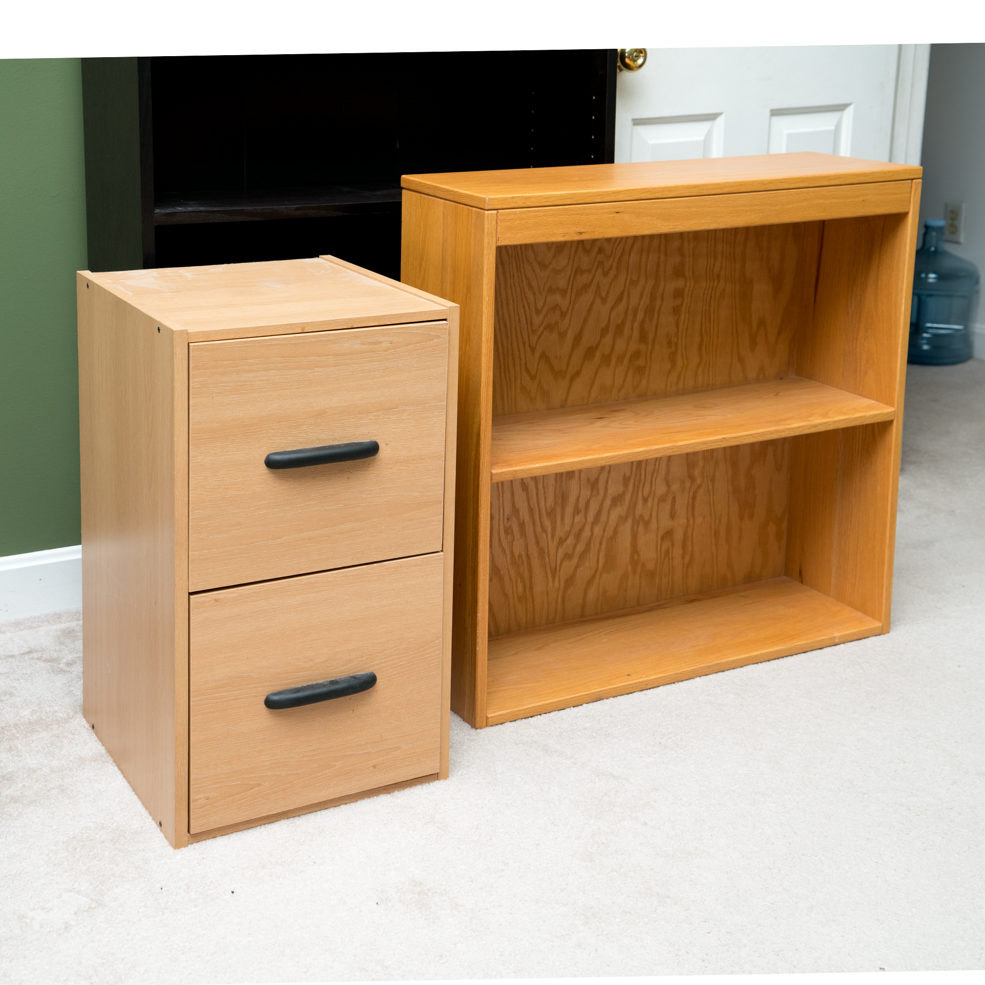 Oak Bookcase by Adden Furniture with Two Drawer File Cabinet