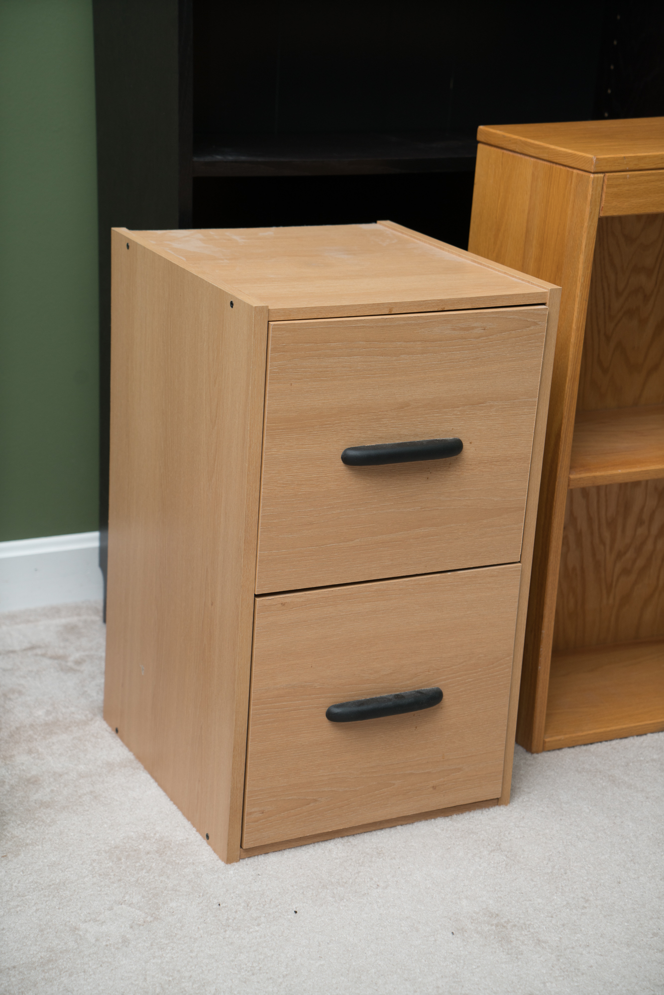 Oak Bookcase by Adden Furniture with Two Drawer File Cabinet