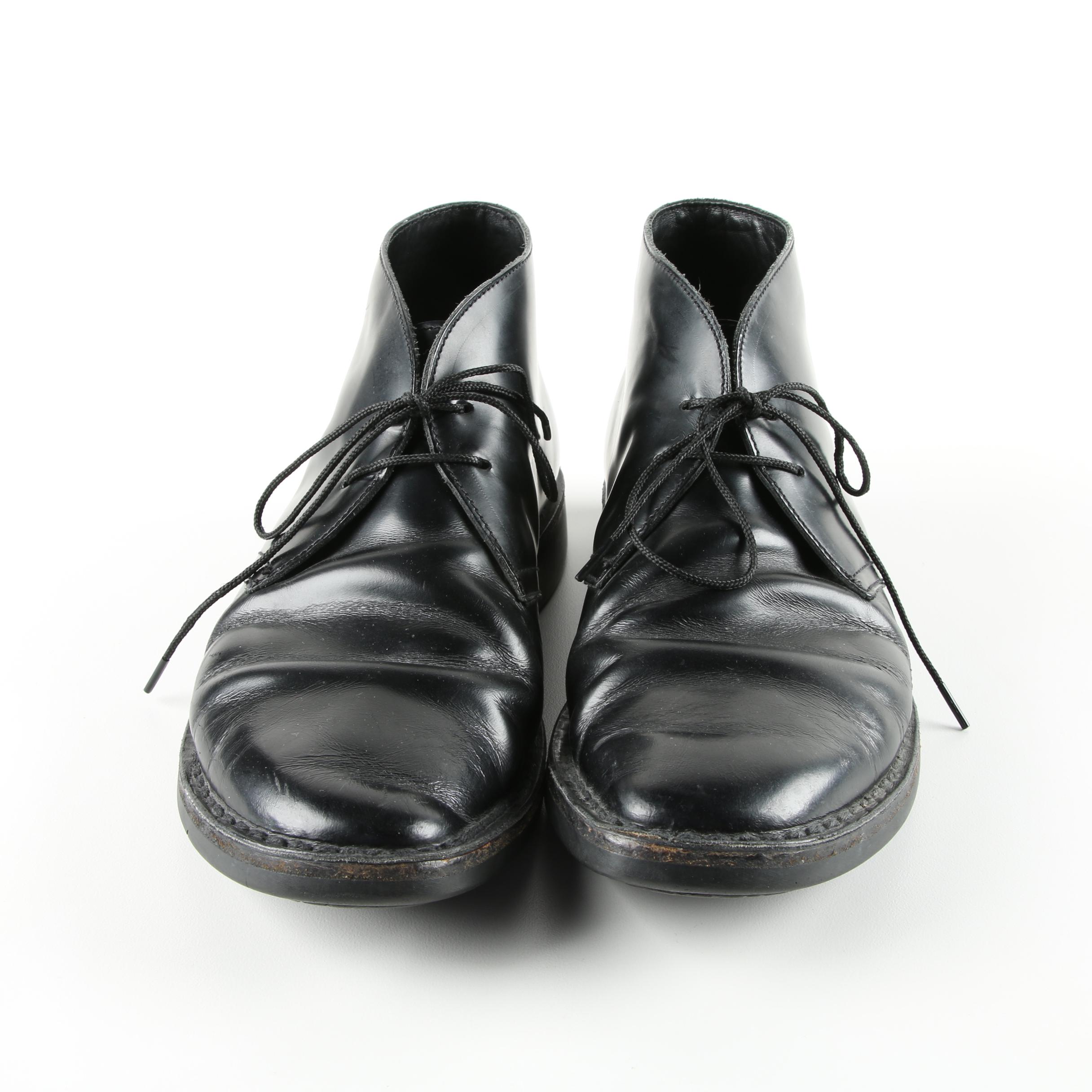 Men's Prada Black Leather Chukka Boots