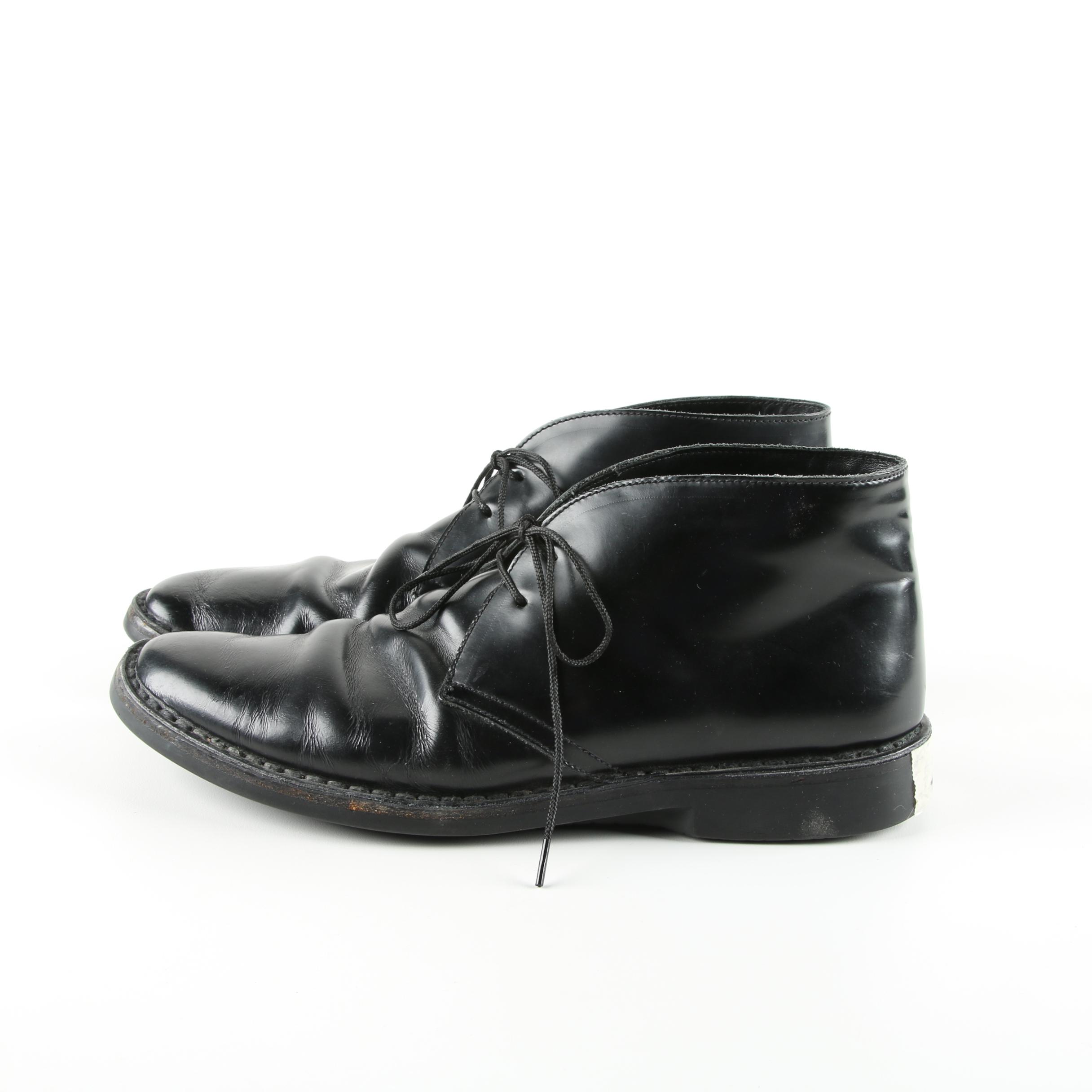 Men's Prada Black Leather Chukka Boots