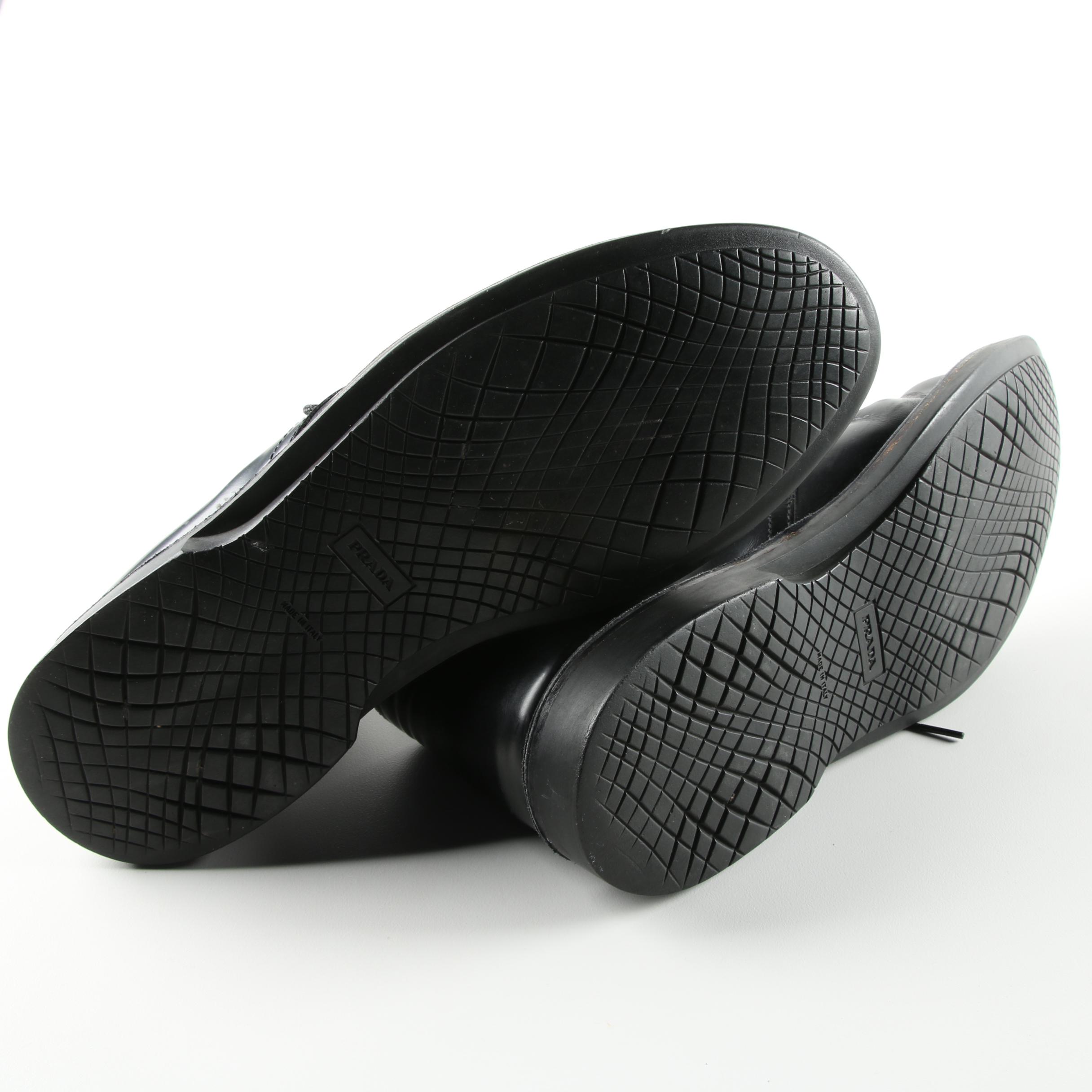 Men's Prada Black Leather Chukka Boots