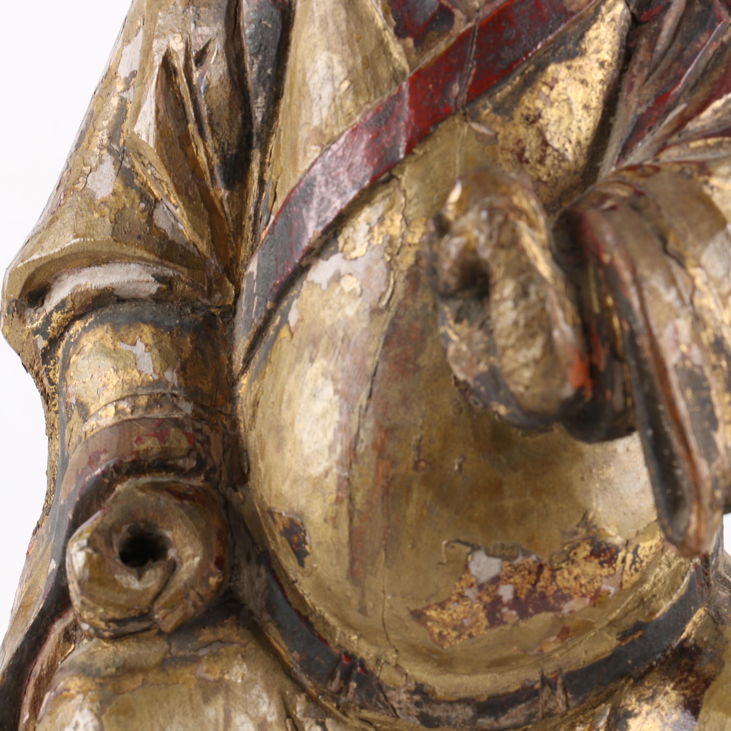 Antique Chinese Carved Wood Seated Figure