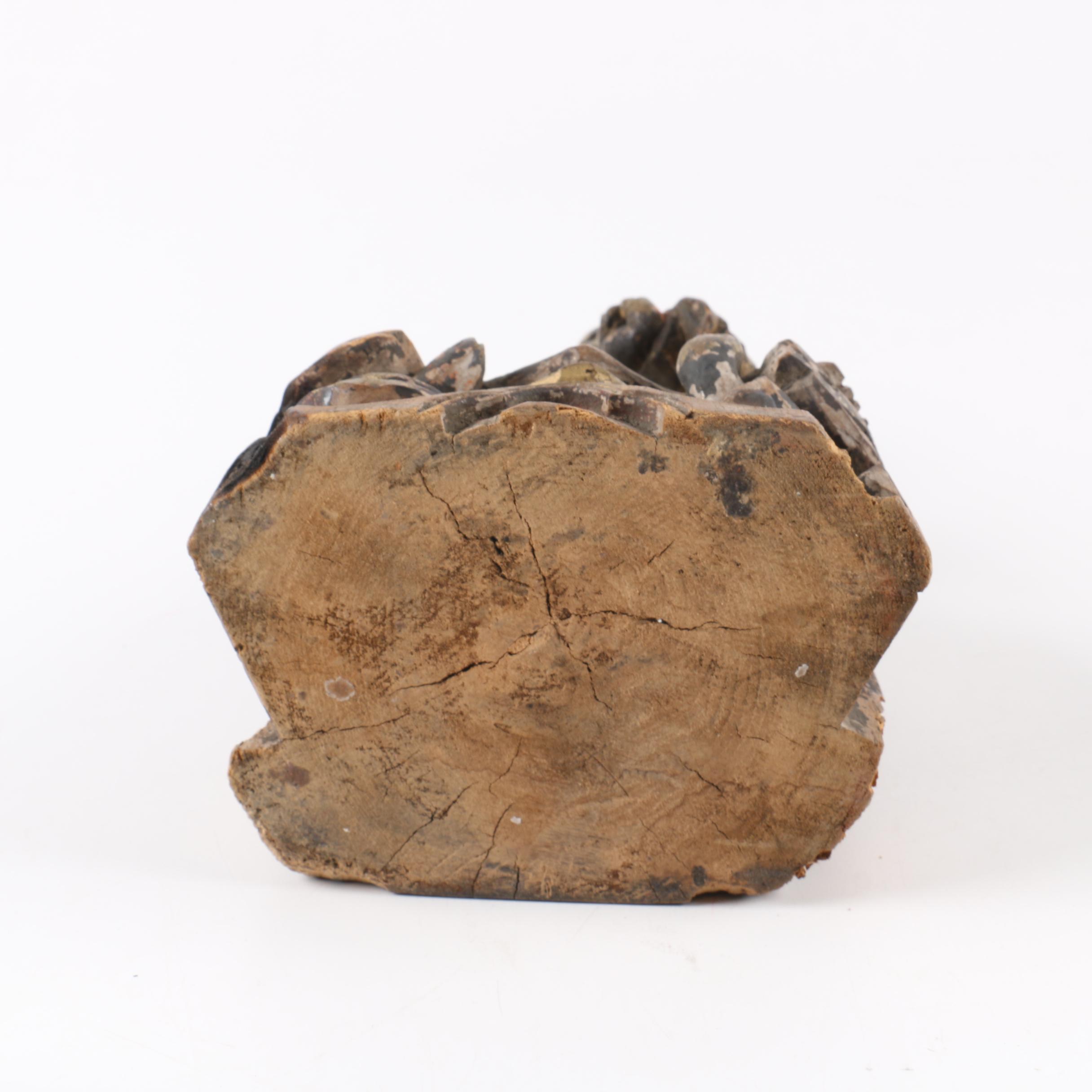 Antique Chinese Carved Wood Seated Figure