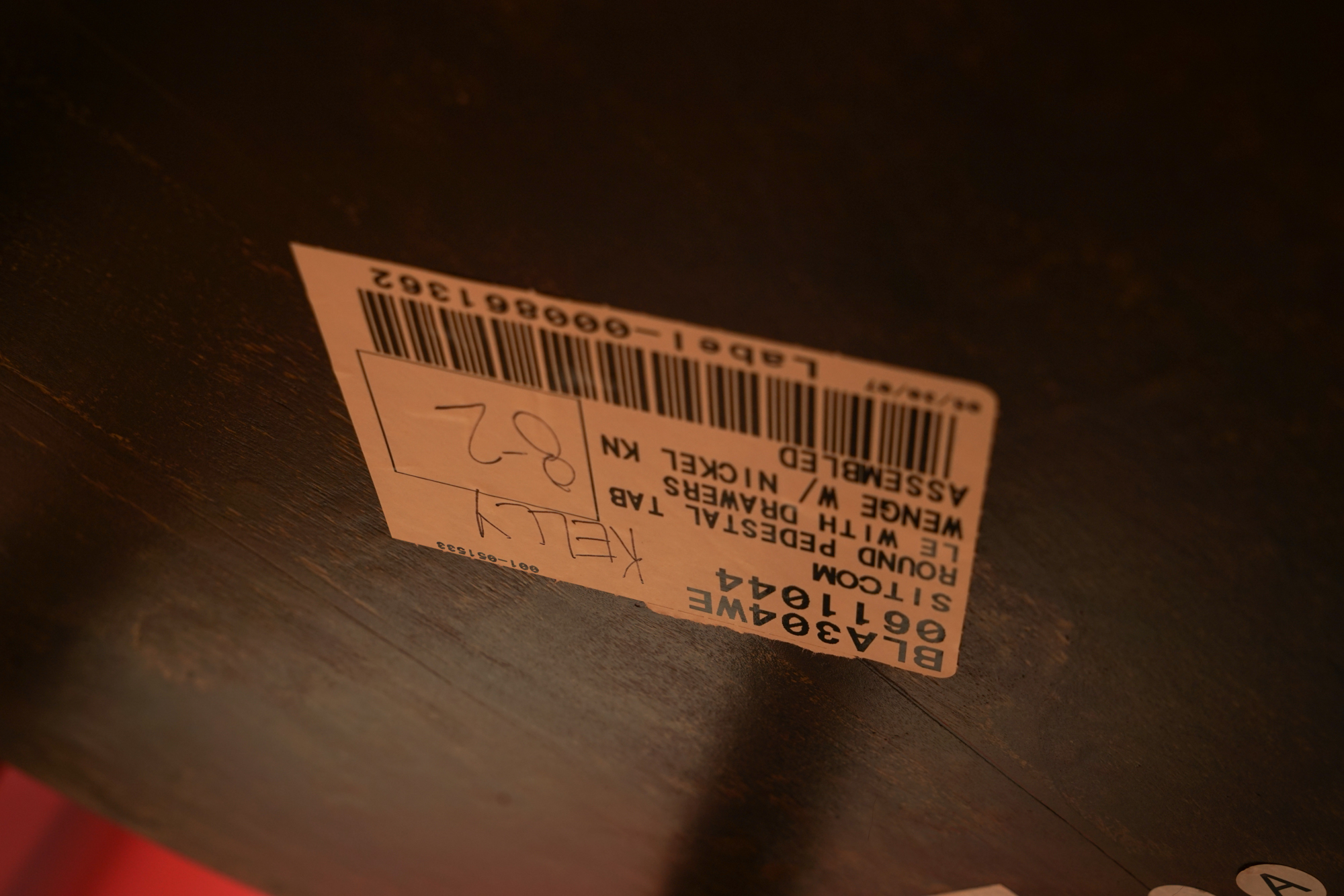 Round Mahogany Finished Side Table