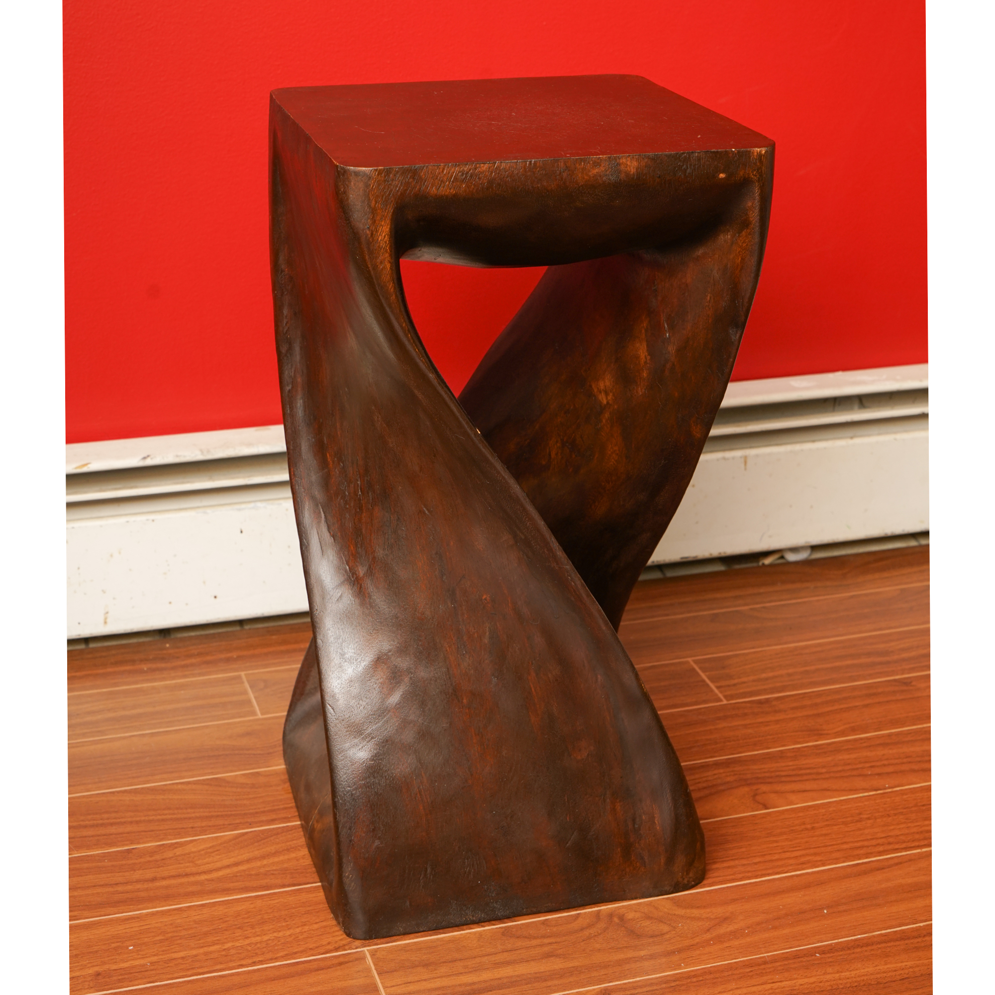 Modern Style Carved Wood Side Table