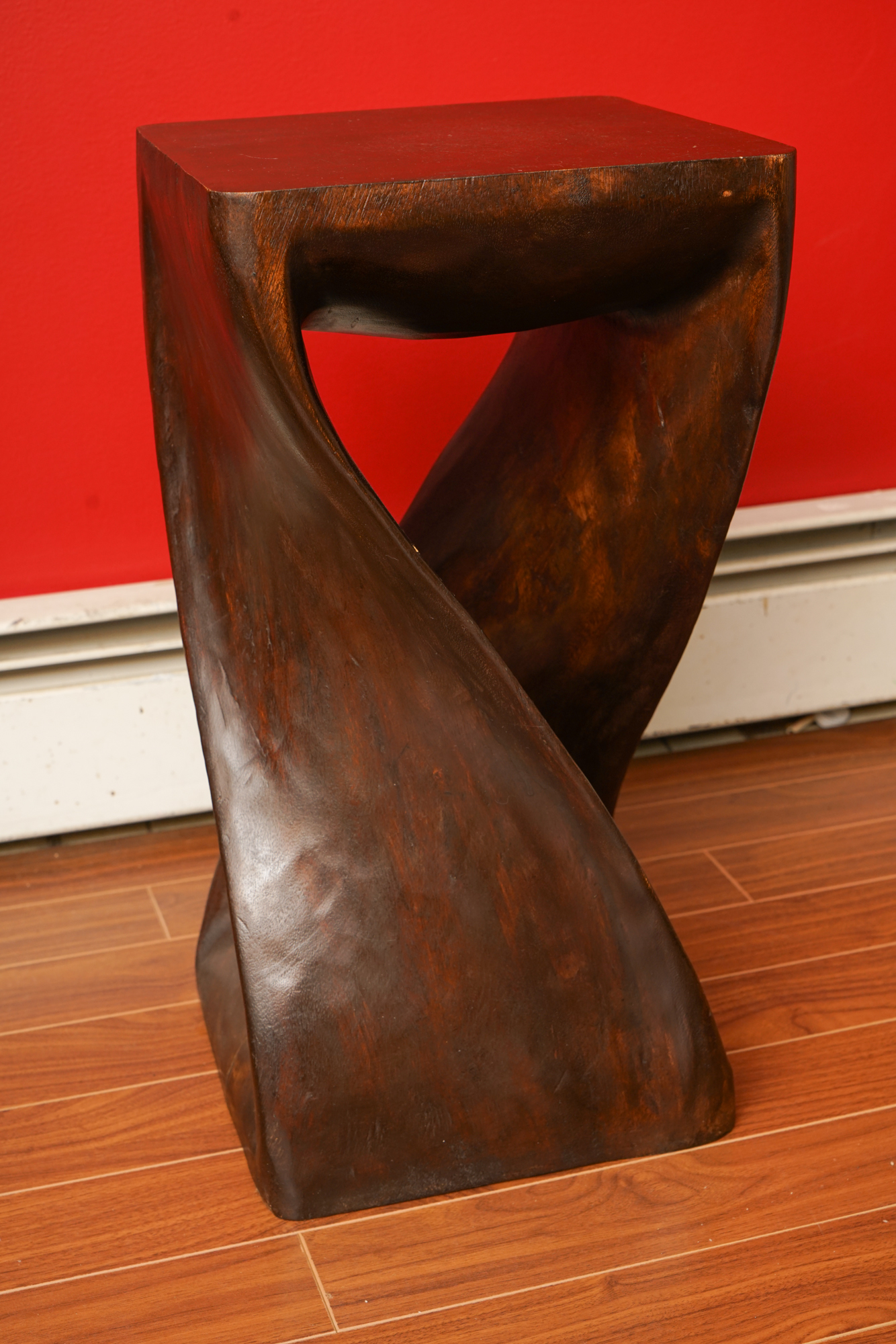 Modern Style Carved Wood Side Table