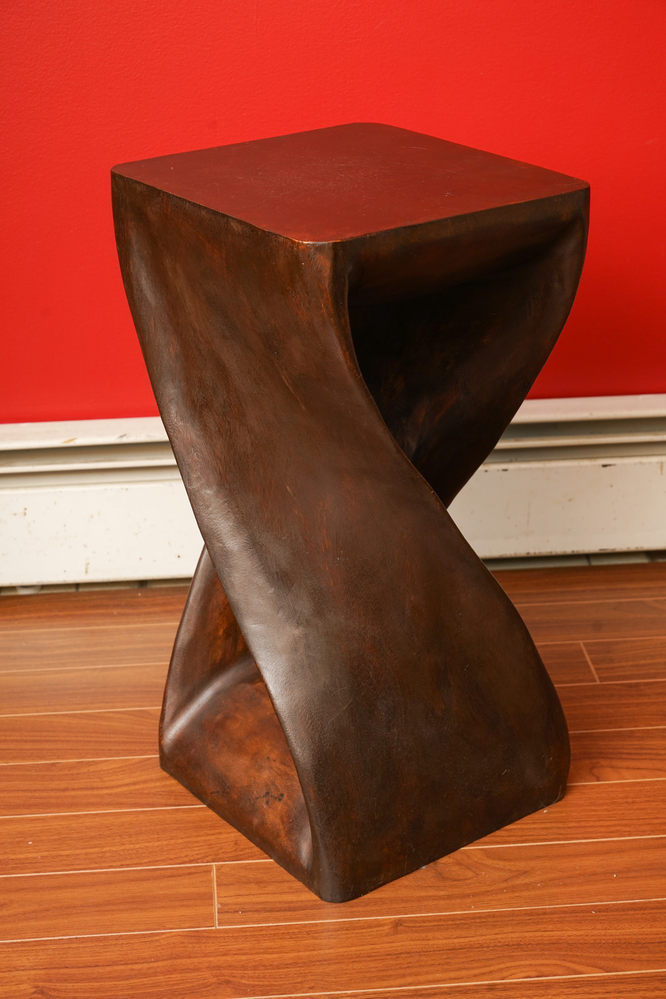 Modern Style Carved Wood Side Table