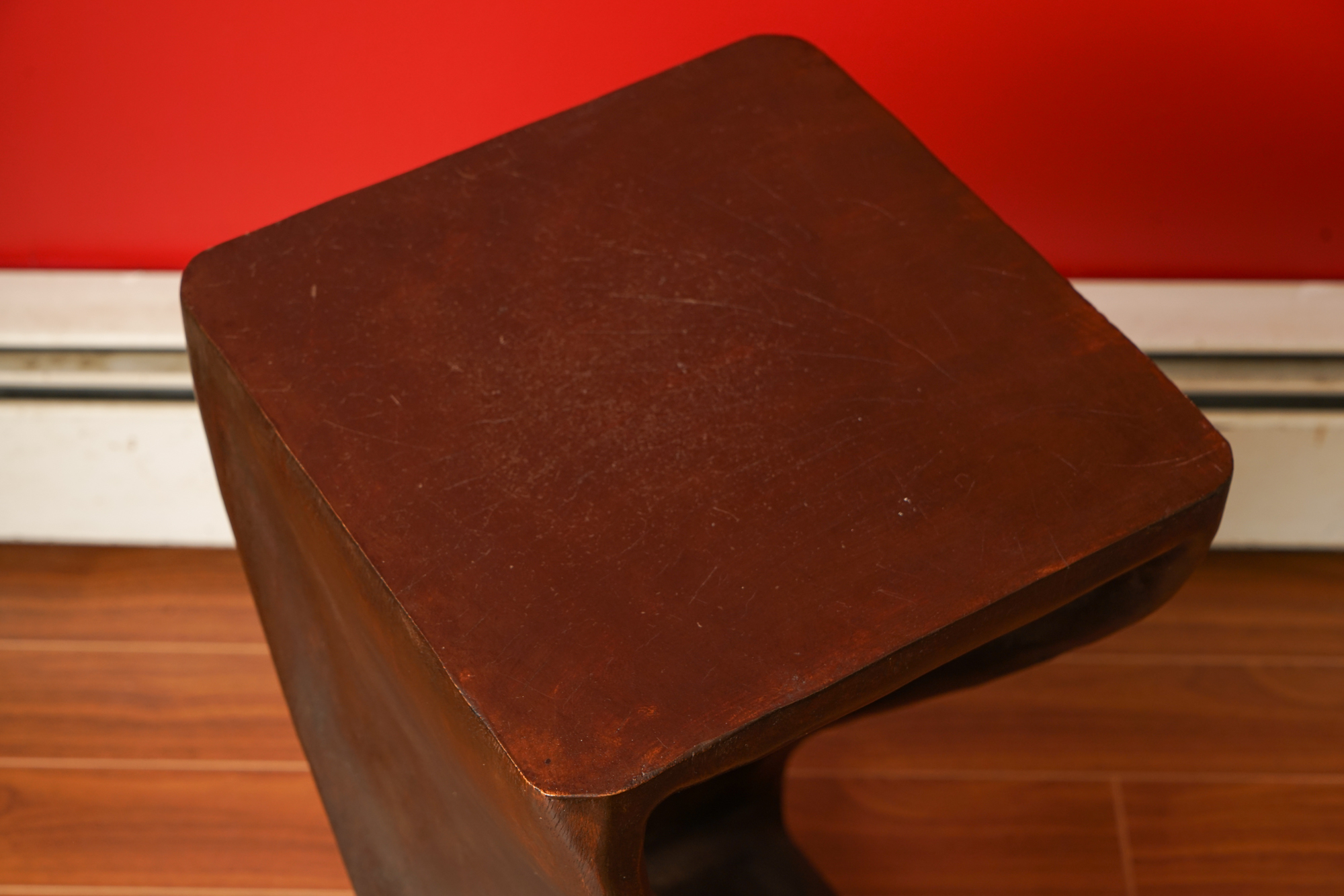 Modern Style Carved Wood Side Table