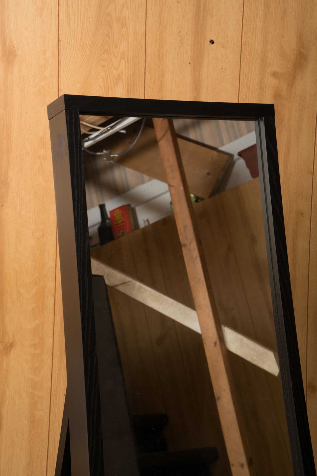 Modern Chest of Drawers with Framed Floor Mirror