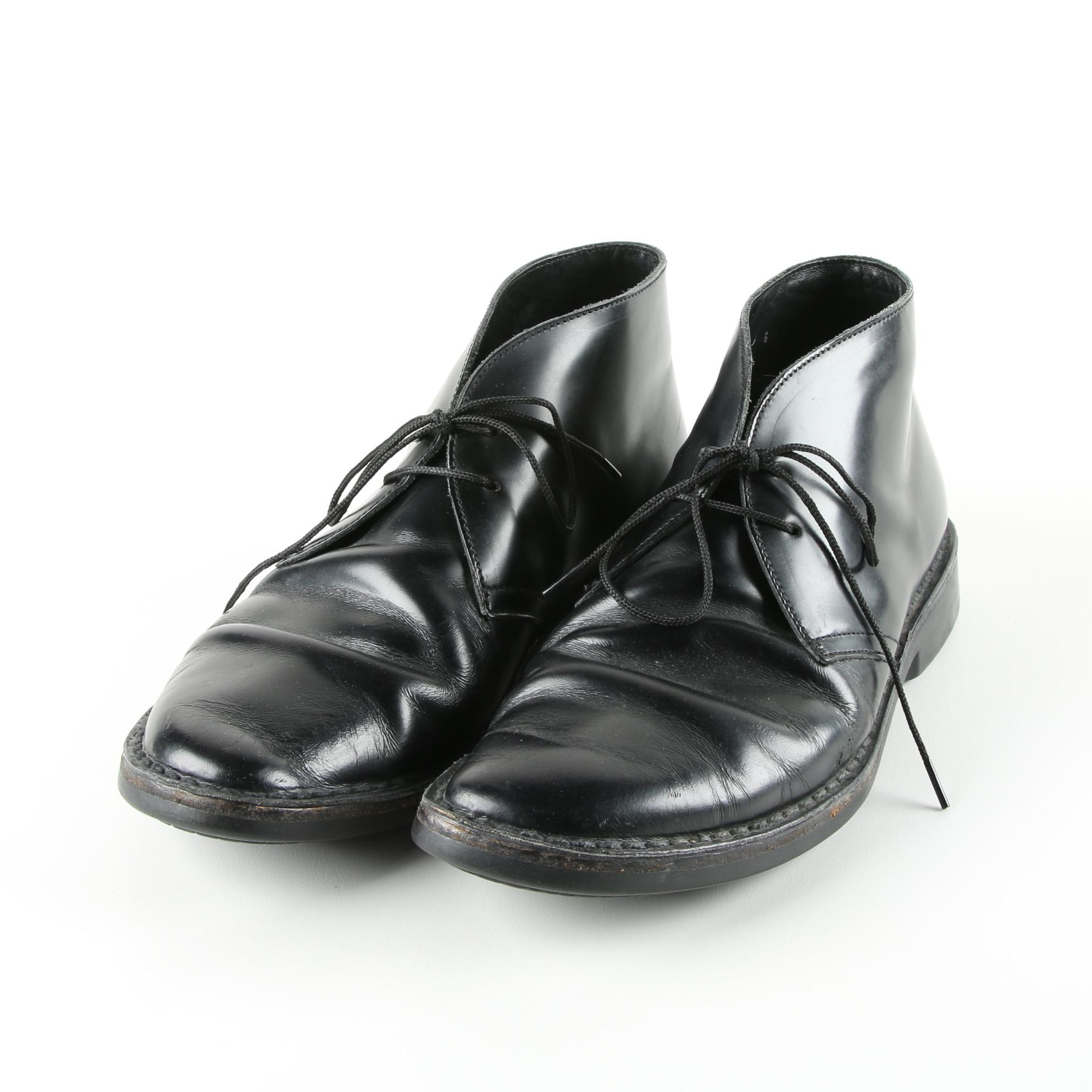 Men's Prada Black Leather Chukka Boots