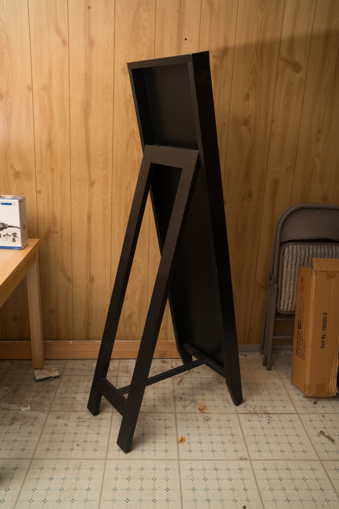 Modern Chest of Drawers with Framed Floor Mirror