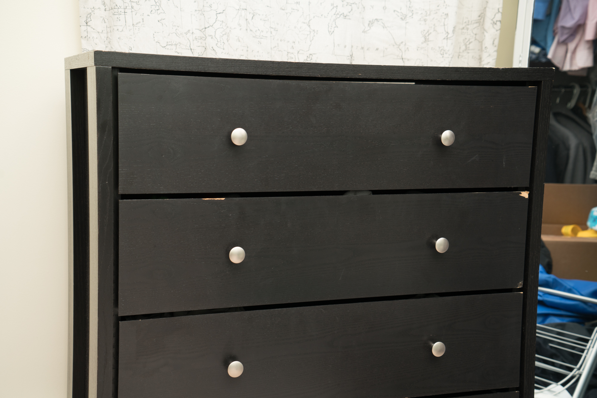 Modern Chest of Drawers with Framed Floor Mirror