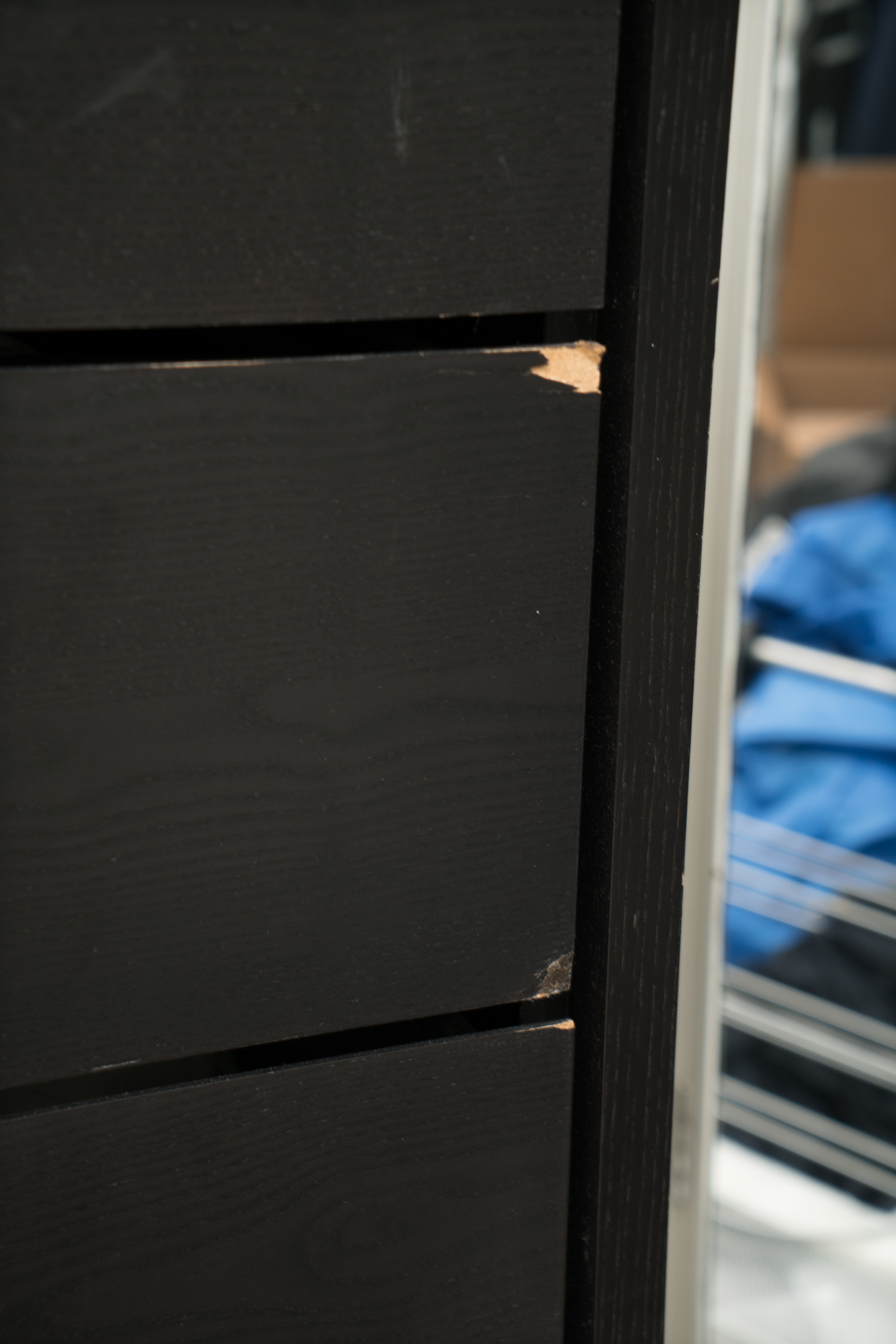 Modern Chest of Drawers with Framed Floor Mirror