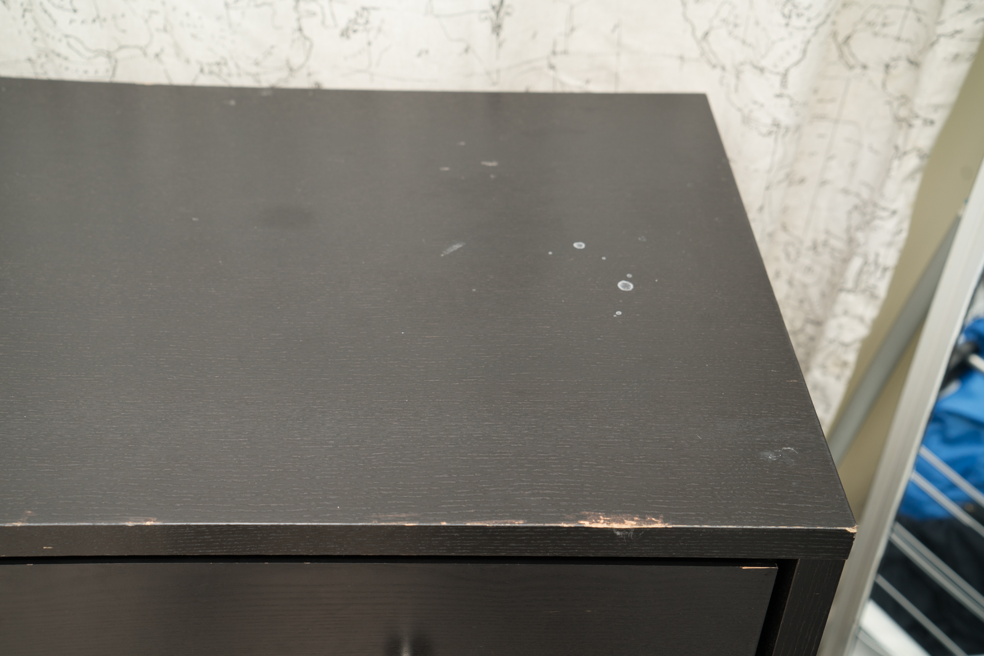 Modern Chest of Drawers with Framed Floor Mirror