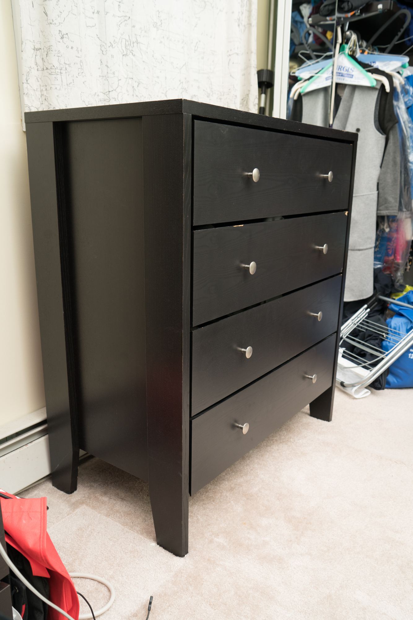 Modern Chest of Drawers with Framed Floor Mirror