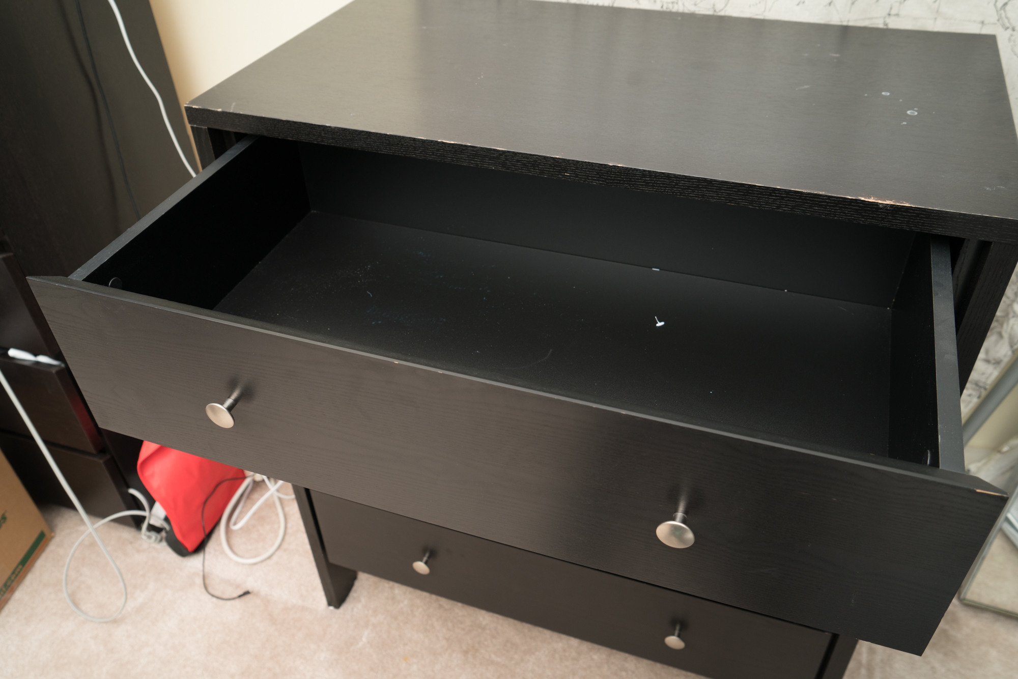 Modern Chest of Drawers with Framed Floor Mirror