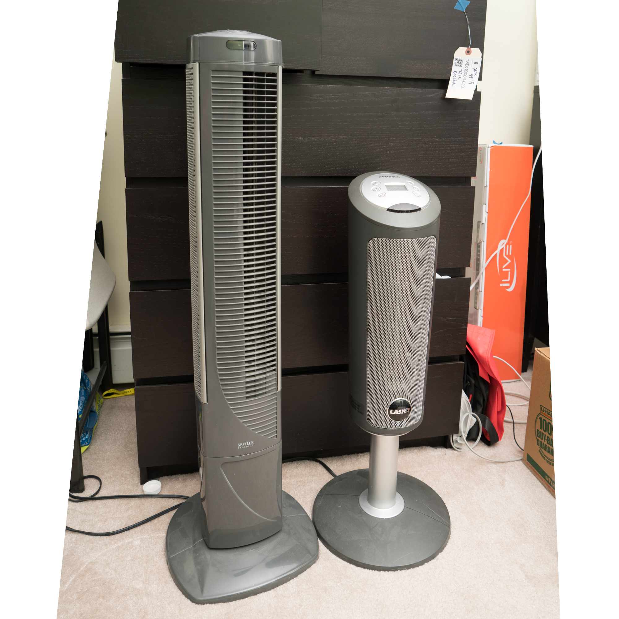 Ceramic Element Tower Fan and Lasko Heater