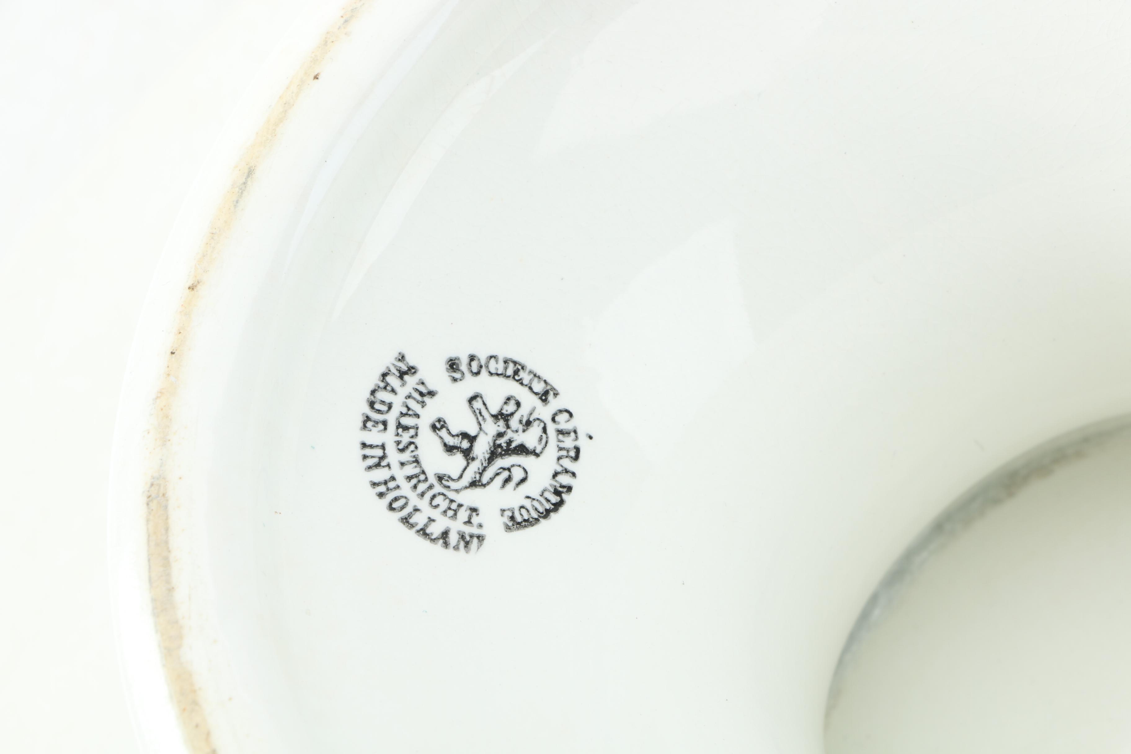 Late 19th Century Societe Céramique Maastricht Ironstone Cake Plate