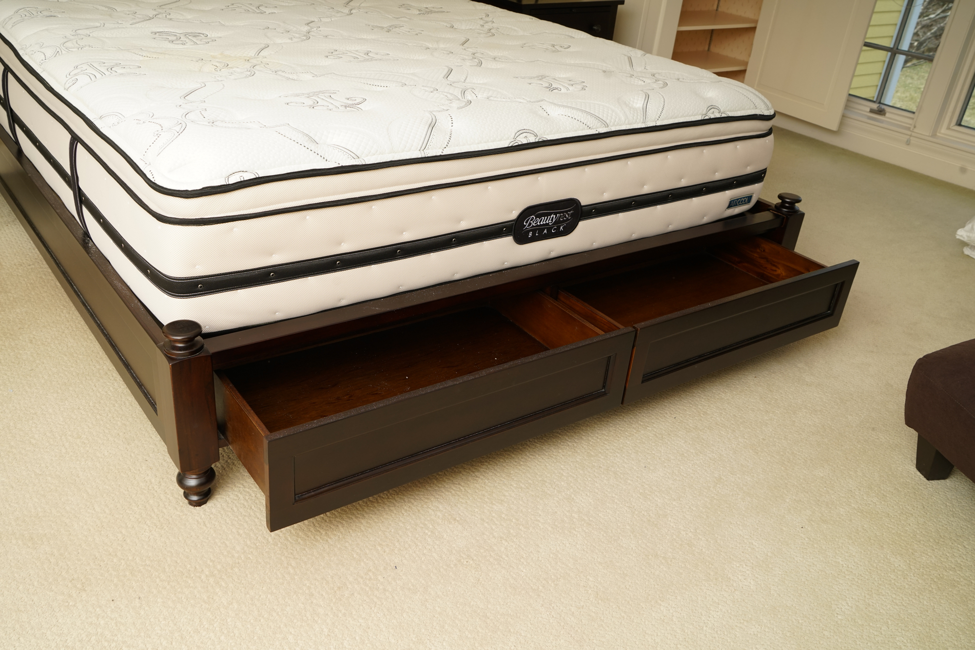 King-Sized Sleigh Bed Frame with Storage