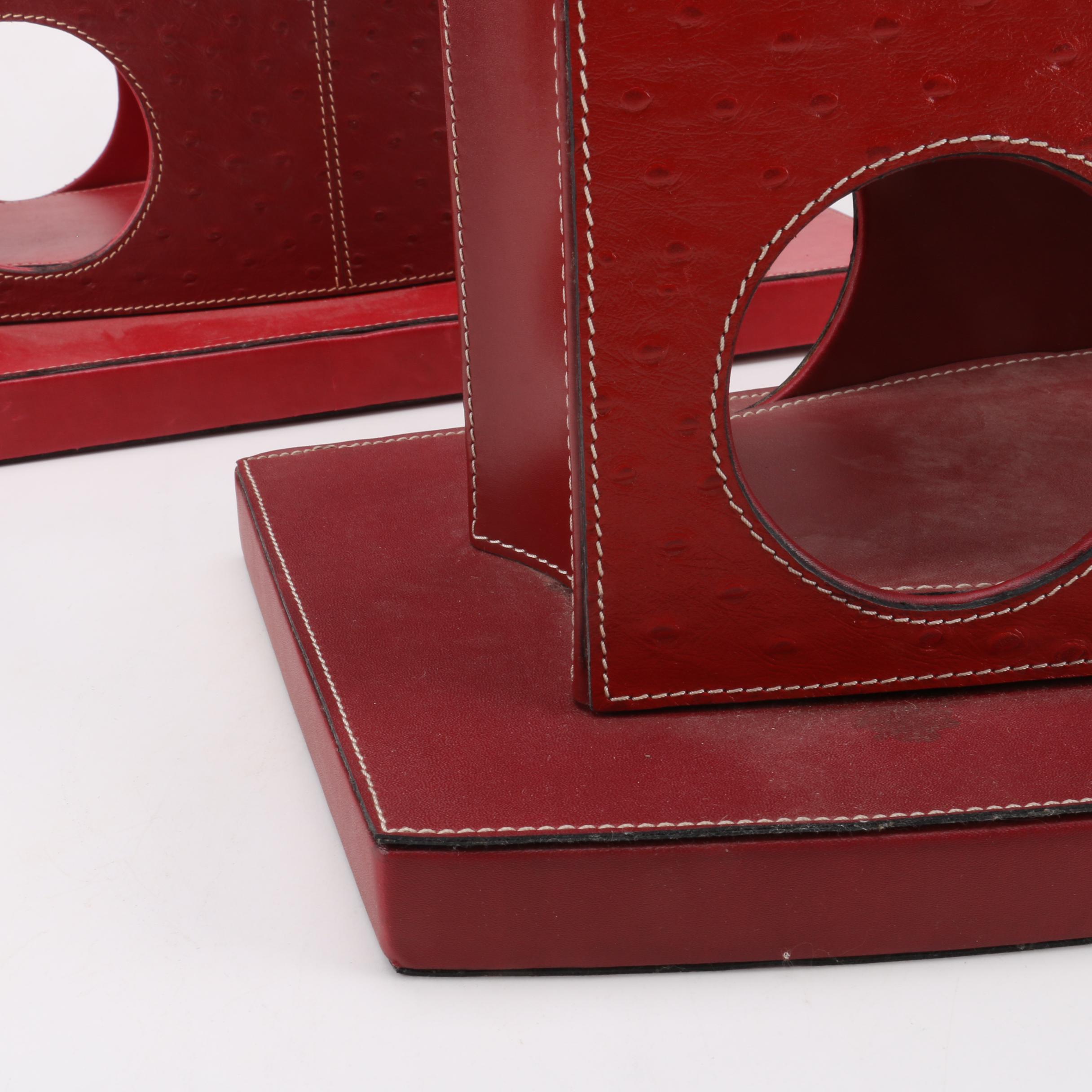 Embossed Leather Wrapped Wine Racks