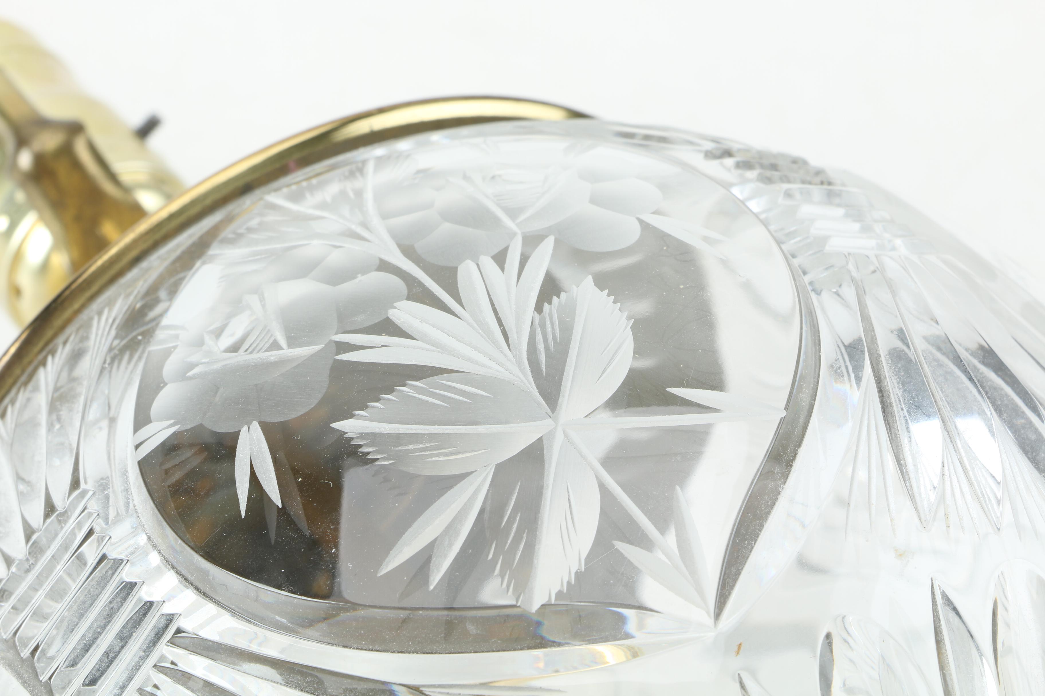 Cut Crystal and Brass Accent Lamp