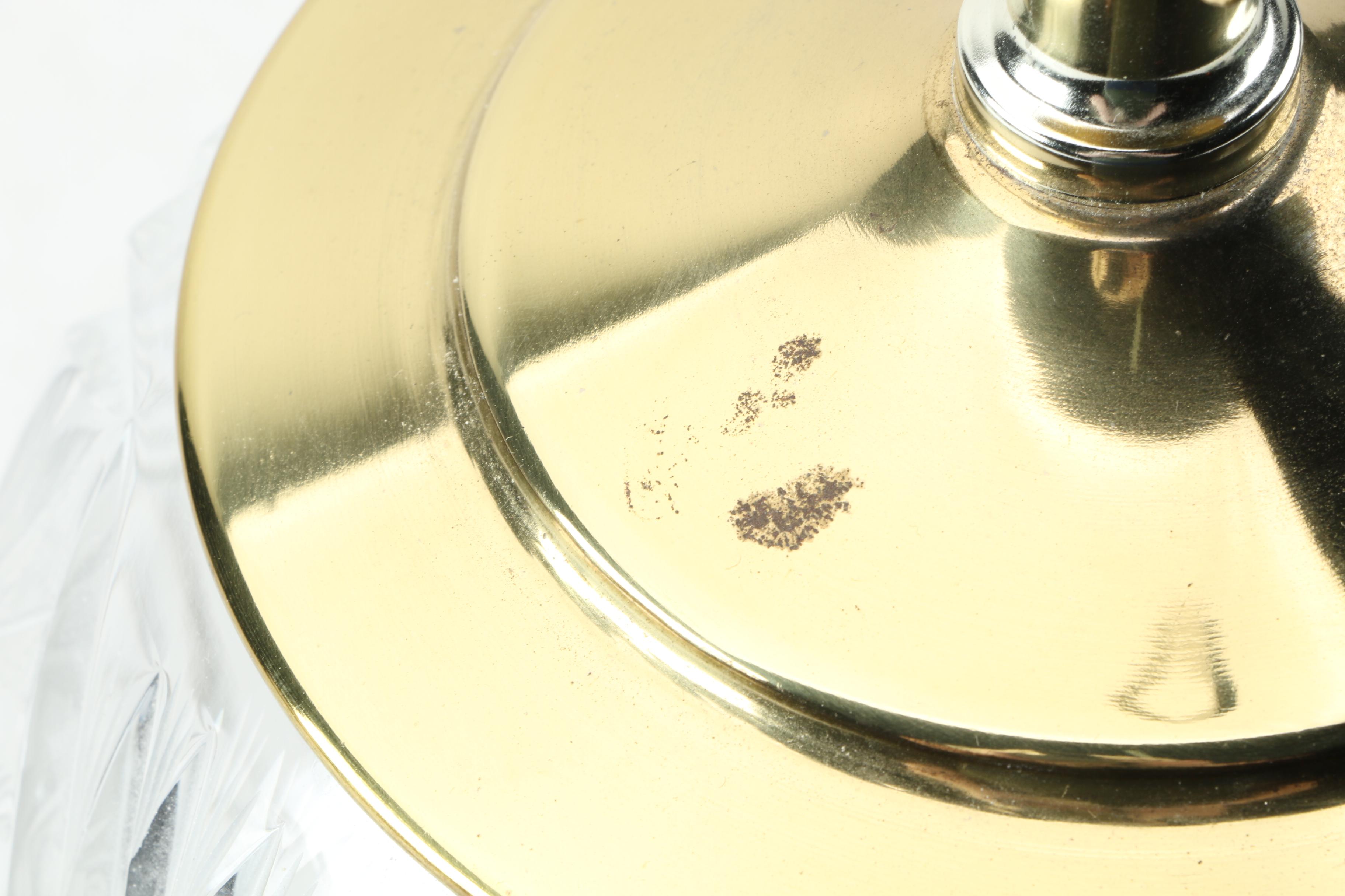 Cut Crystal and Brass Accent Lamp