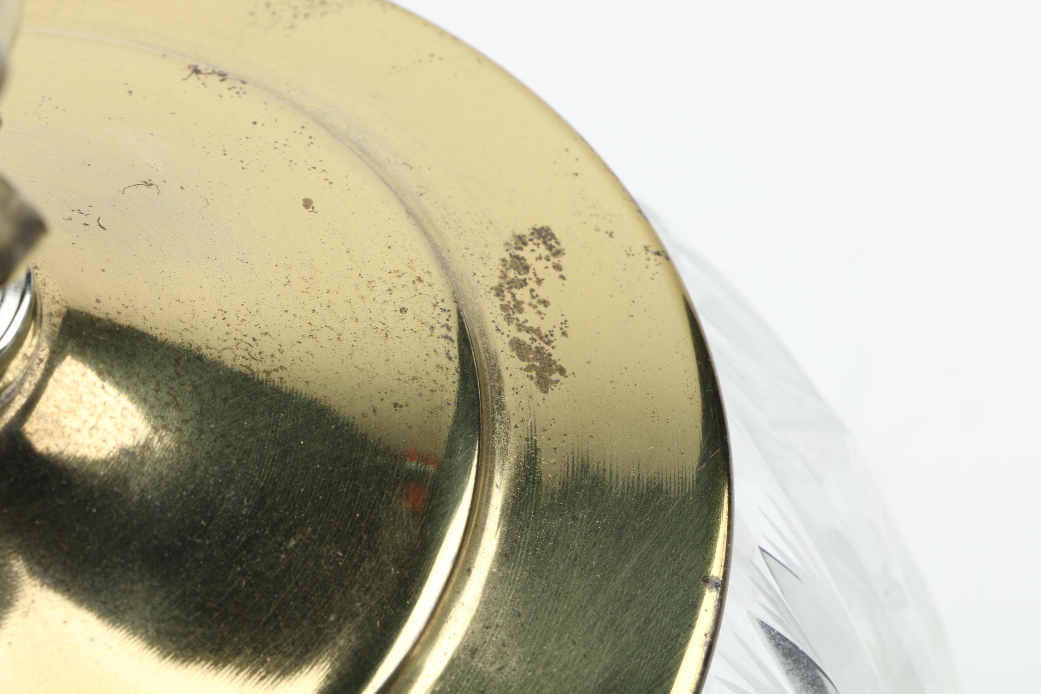 Cut Crystal and Brass Accent Lamp