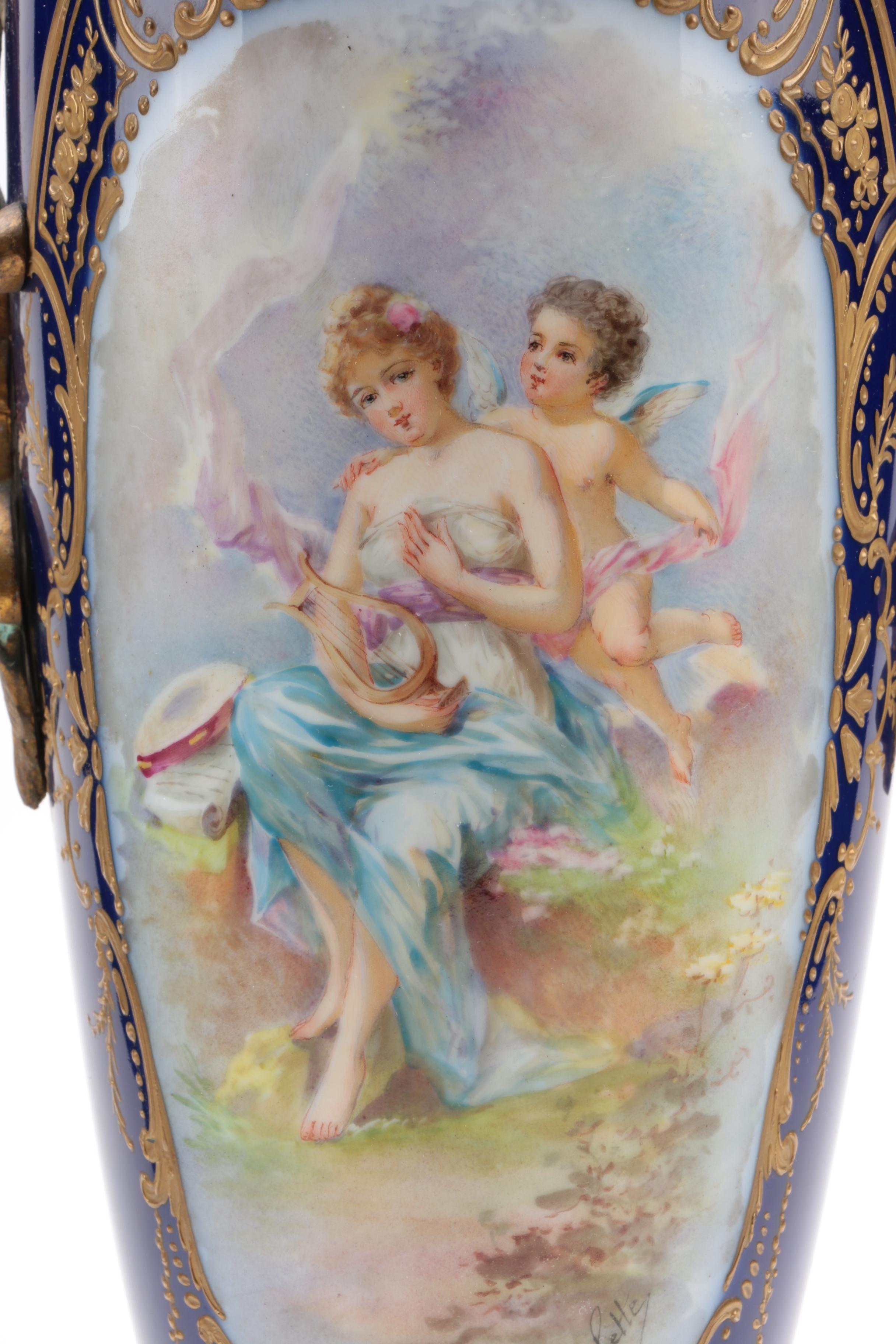 Antique Sevres Style Chateau des Tuileries Porcelain Urn