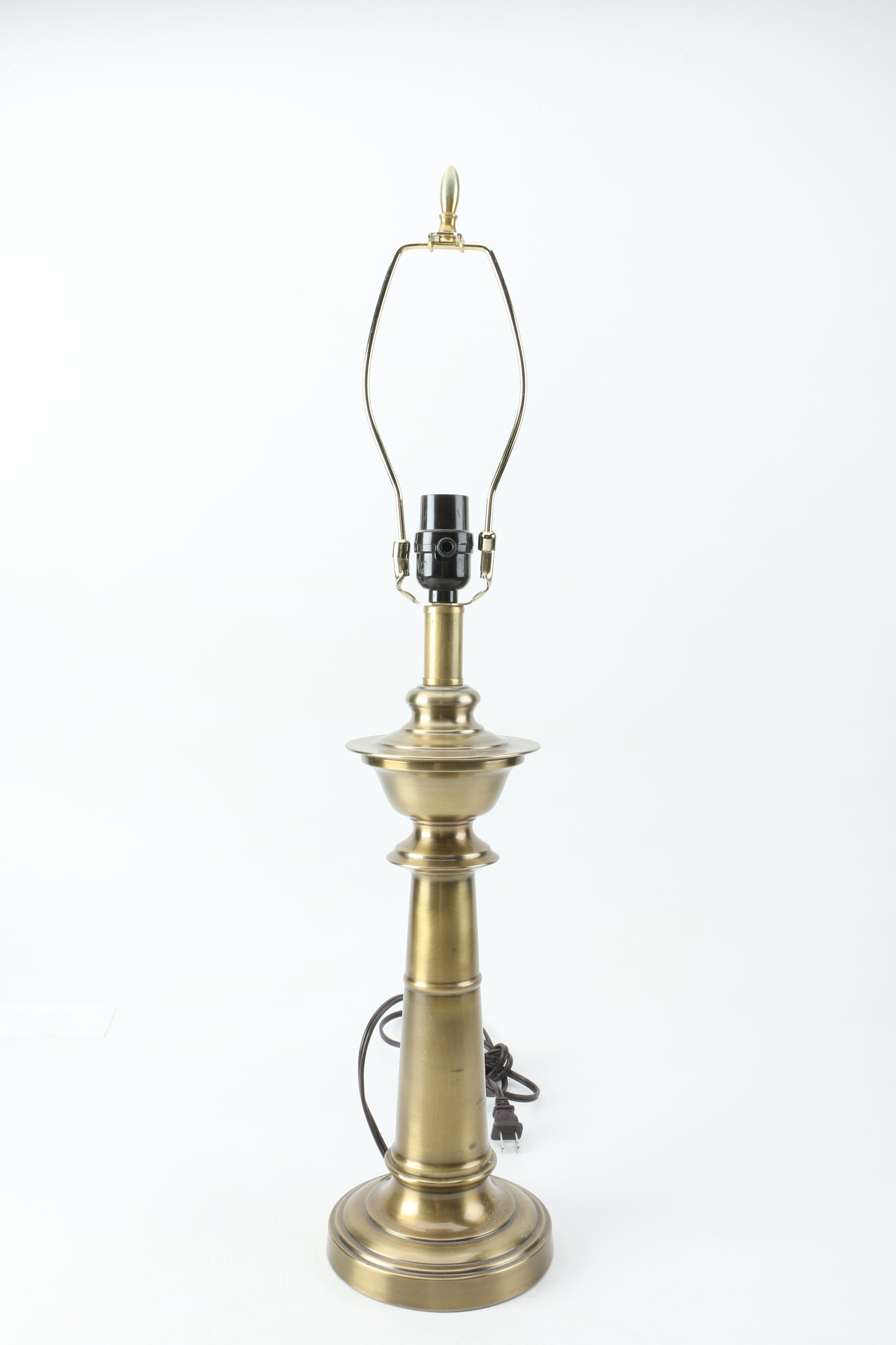 Brass Patina Candlestick Table Lamp