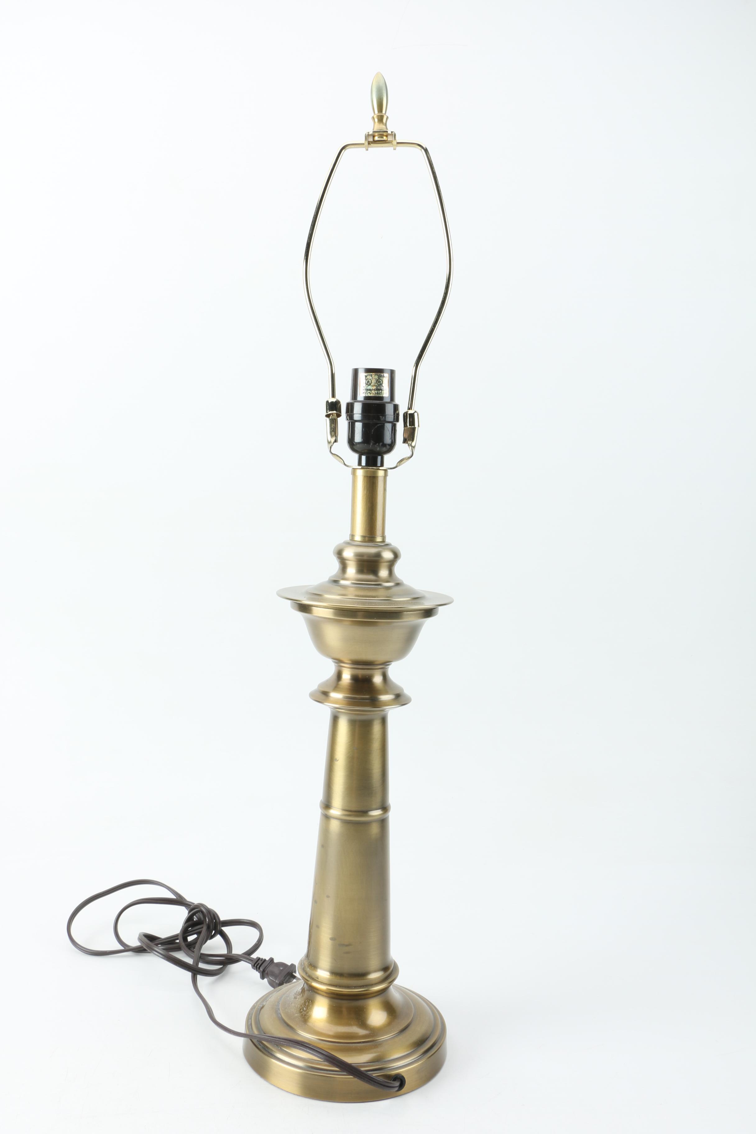 Brass Patina Candlestick Table Lamp