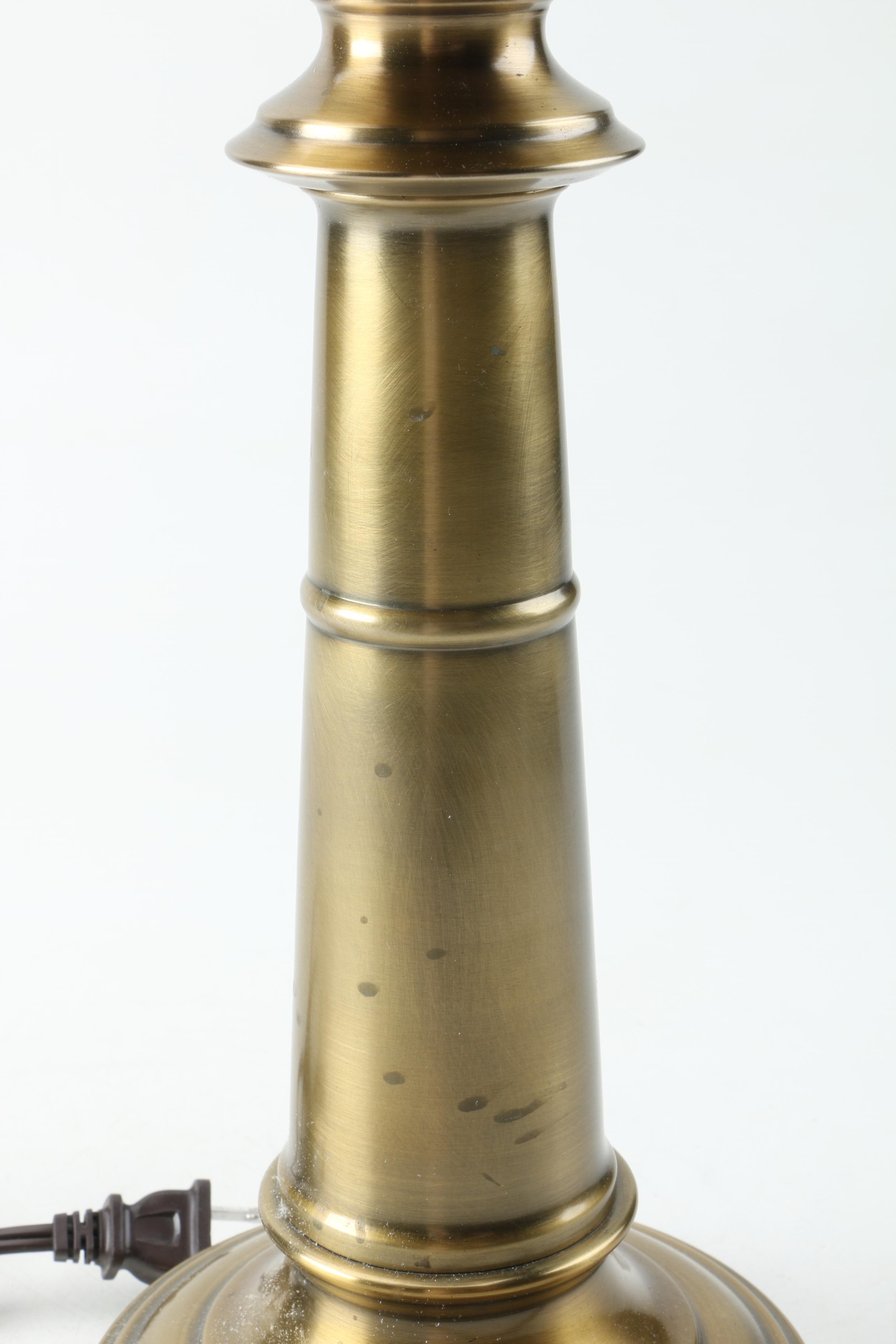 Brass Patina Candlestick Table Lamp