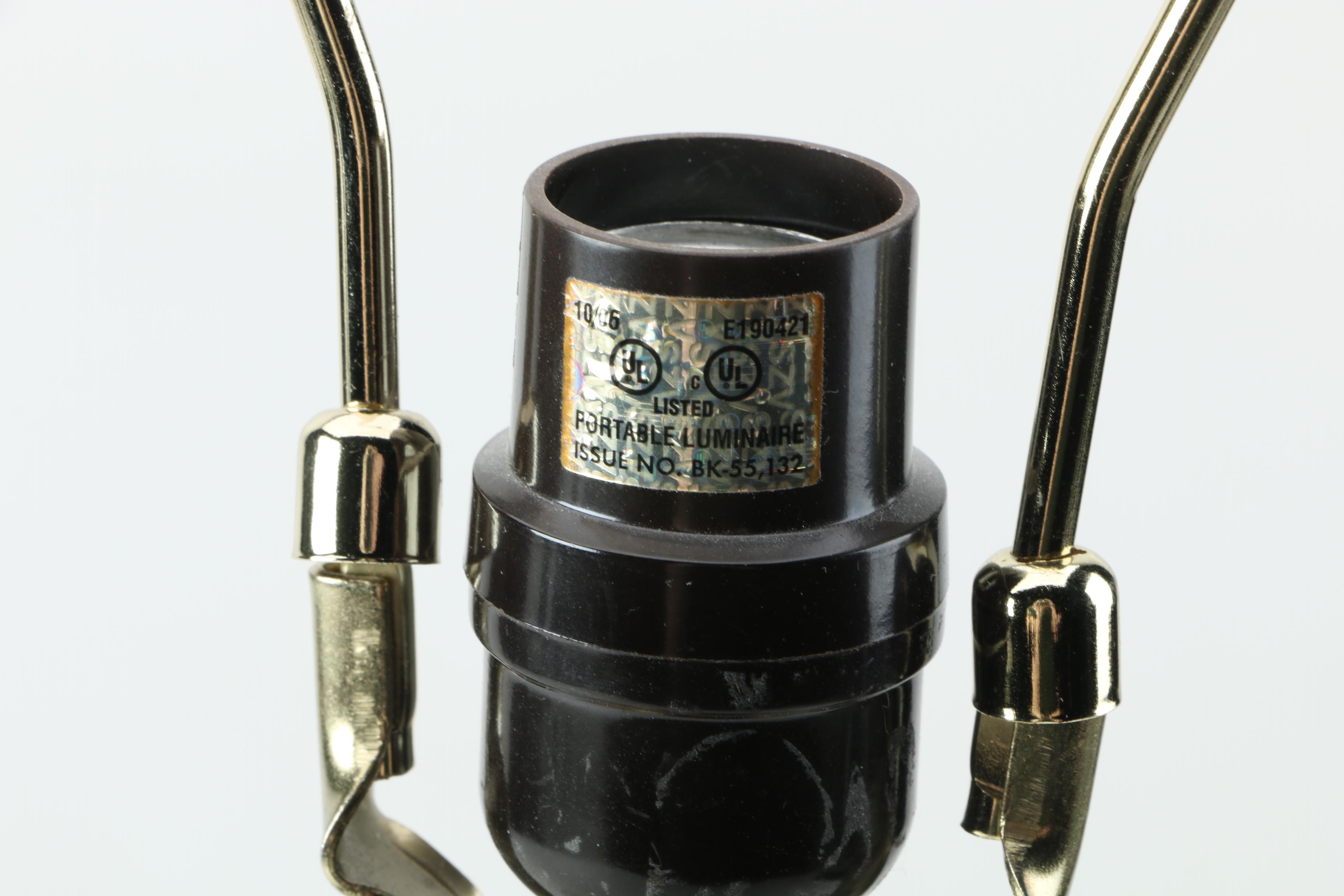 Brass Patina Candlestick Table Lamp