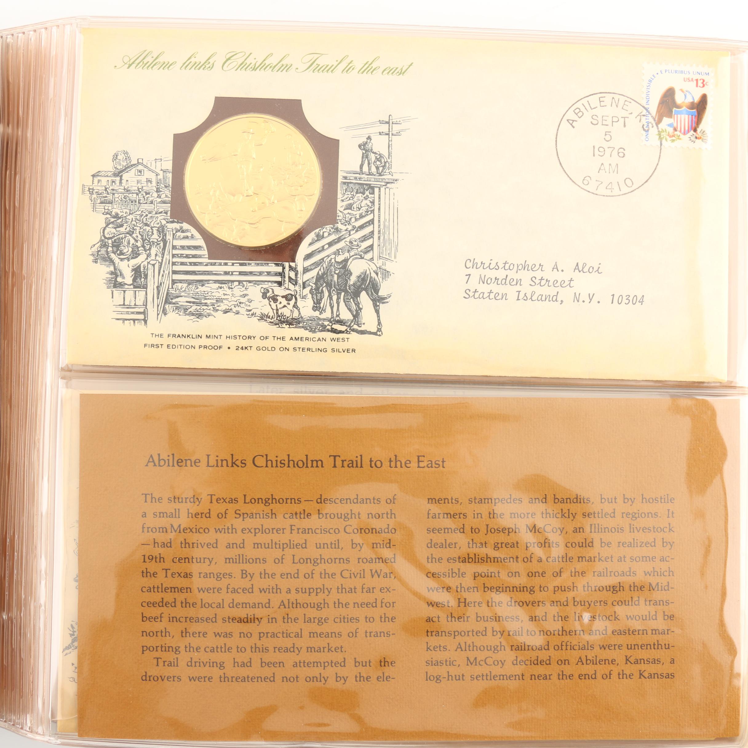 Franklin Mint "History of the American West" 2 Volume Set of Silver Proof Medals