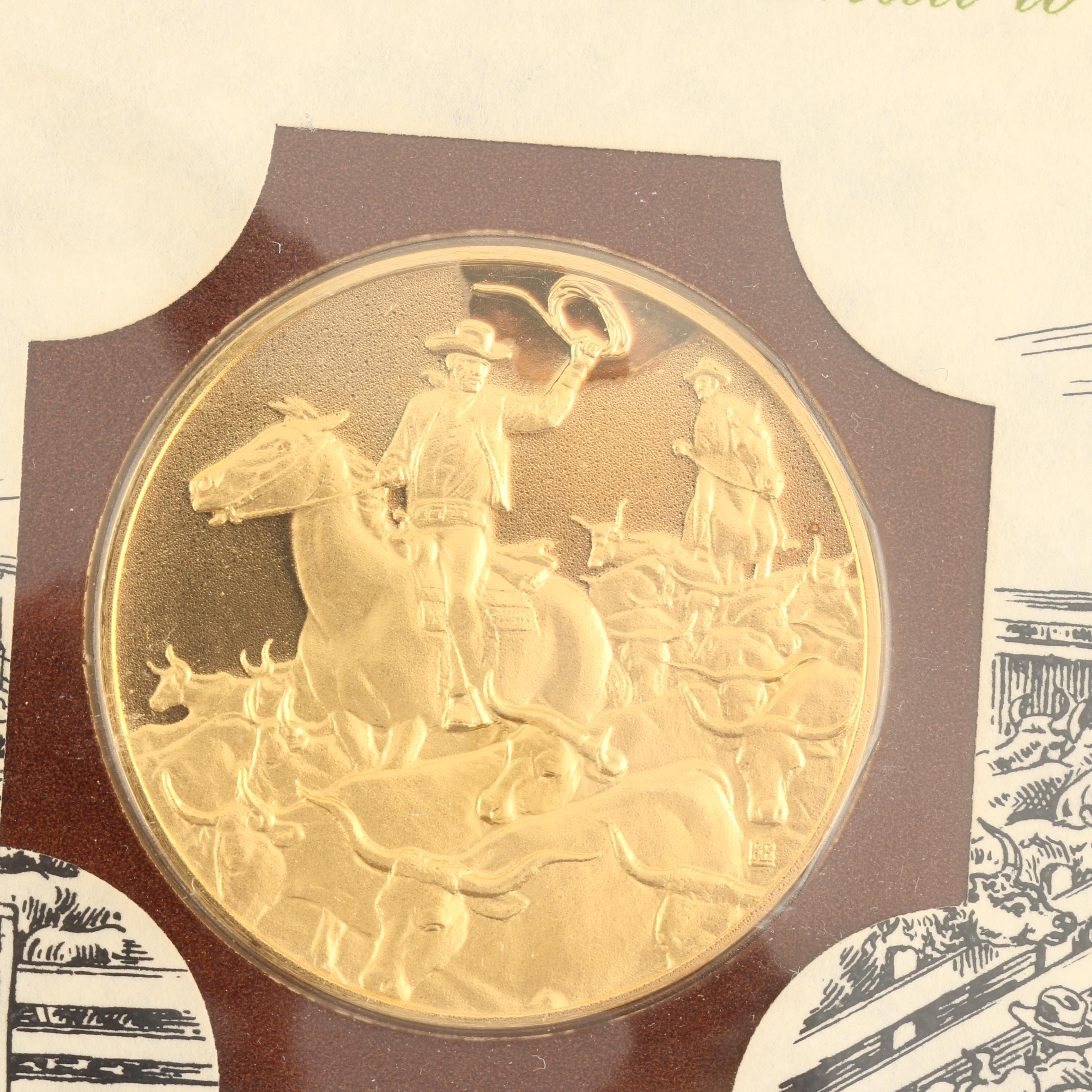 Franklin Mint "History of the American West" 2 Volume Set of Silver Proof Medals