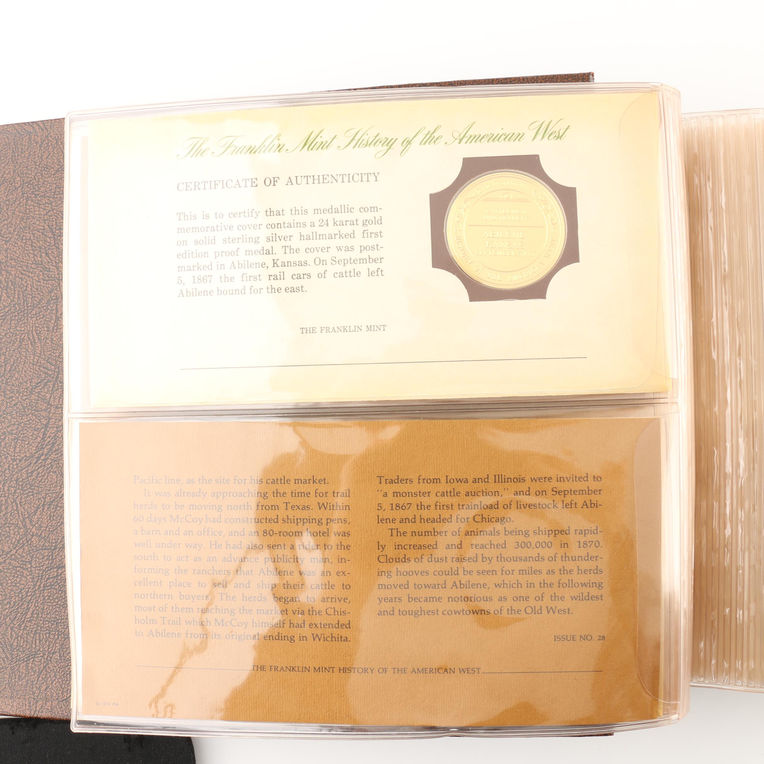 Franklin Mint "History of the American West" 2 Volume Set of Silver Proof Medals