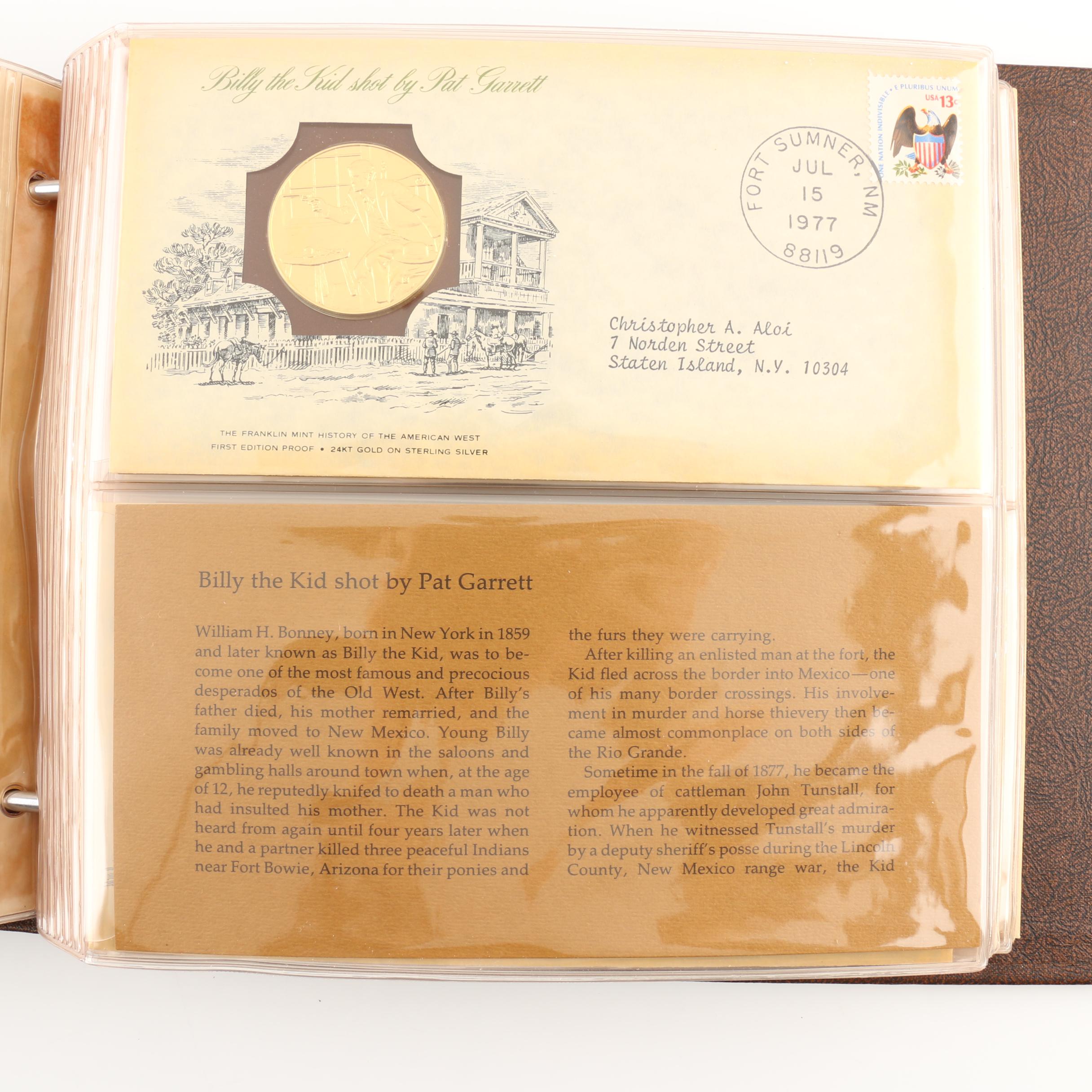 Franklin Mint "History of the American West" 2 Volume Set of Silver Proof Medals