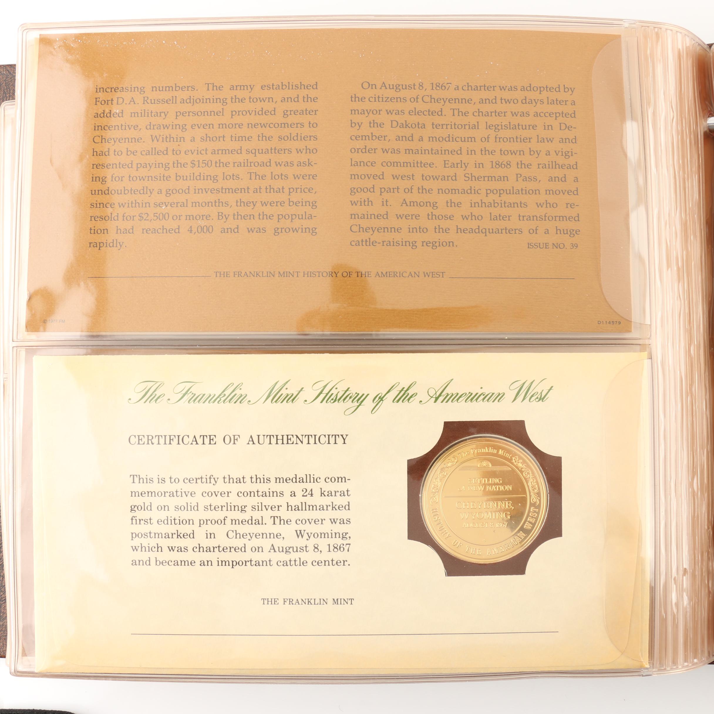 Franklin Mint "History of the American West" 2 Volume Set of Silver Proof Medals