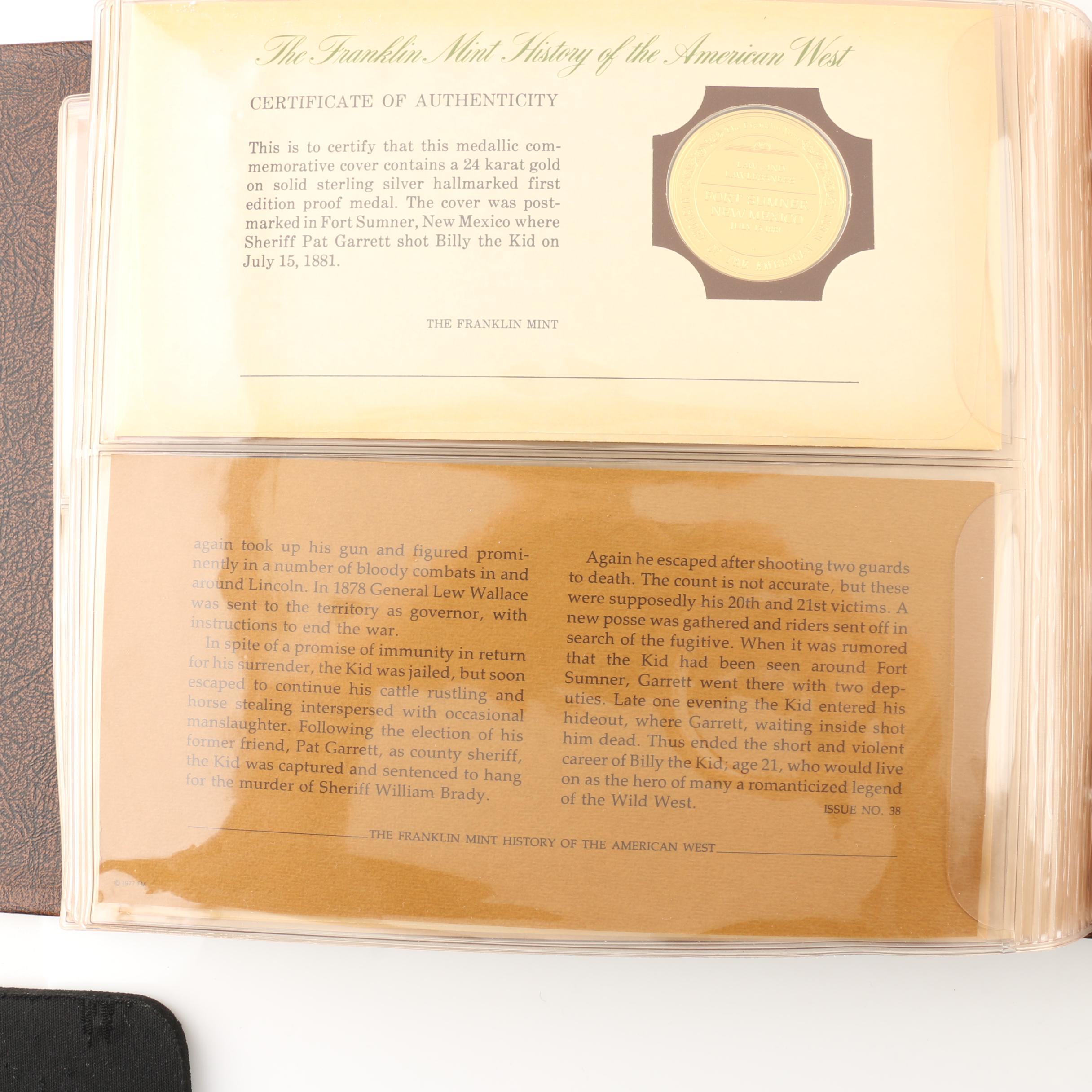 Franklin Mint "History of the American West" 2 Volume Set of Silver Proof Medals