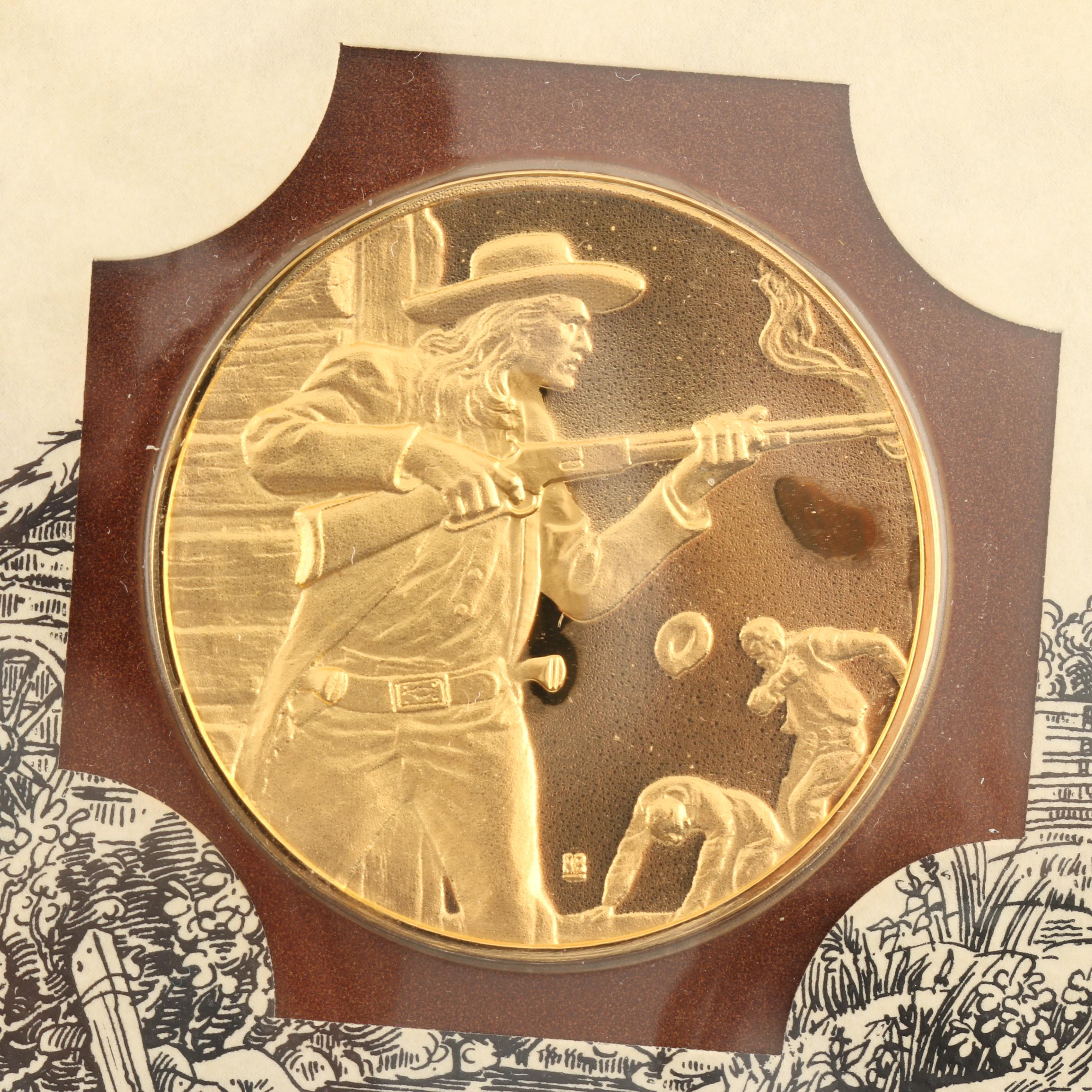 Franklin Mint "History of the American West" 2 Volume Set of Silver Proof Medals