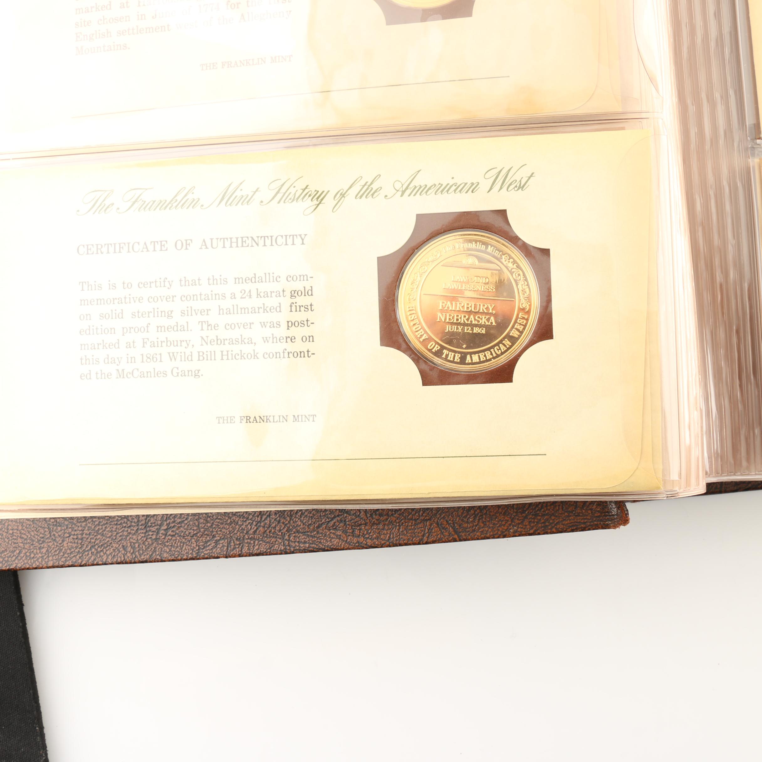 Franklin Mint "History of the American West" 2 Volume Set of Silver Proof Medals