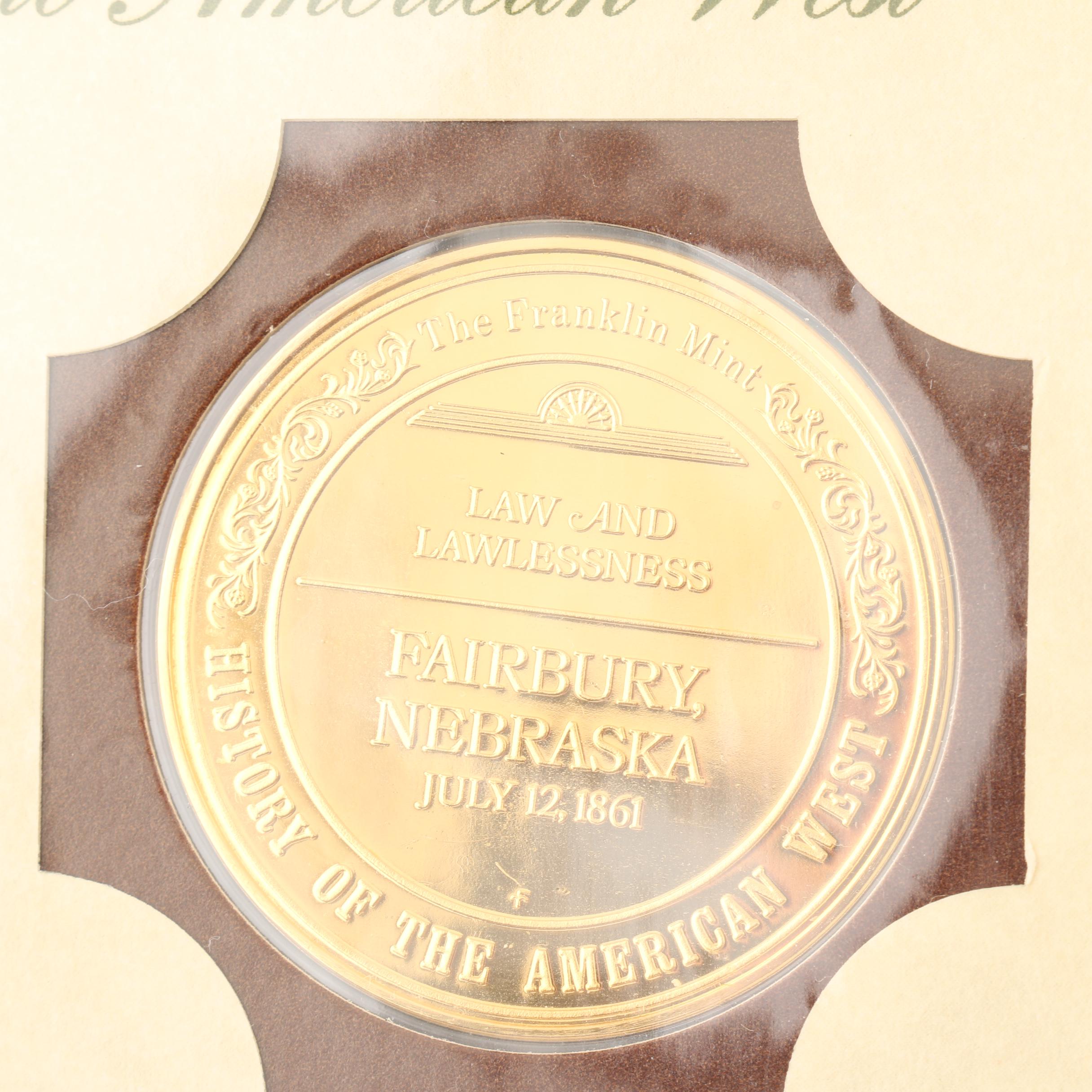 Franklin Mint "History of the American West" 2 Volume Set of Silver Proof Medals