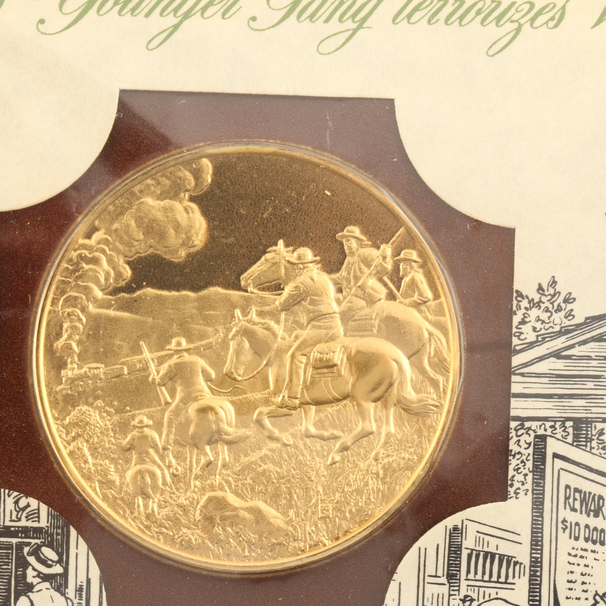 Franklin Mint "History of the American West" 2 Volume Set of Silver Proof Medals