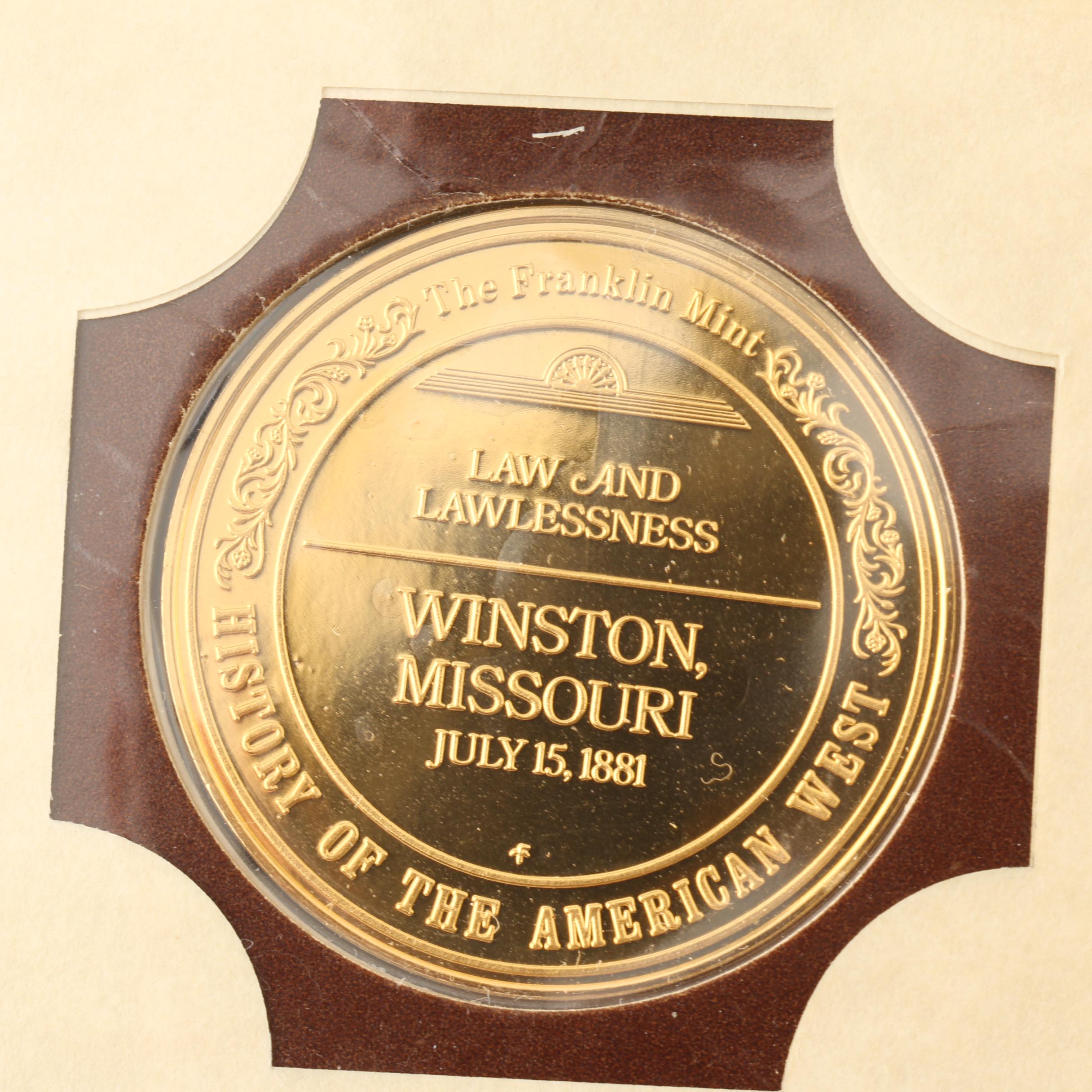 Franklin Mint "History of the American West" 2 Volume Set of Silver Proof Medals